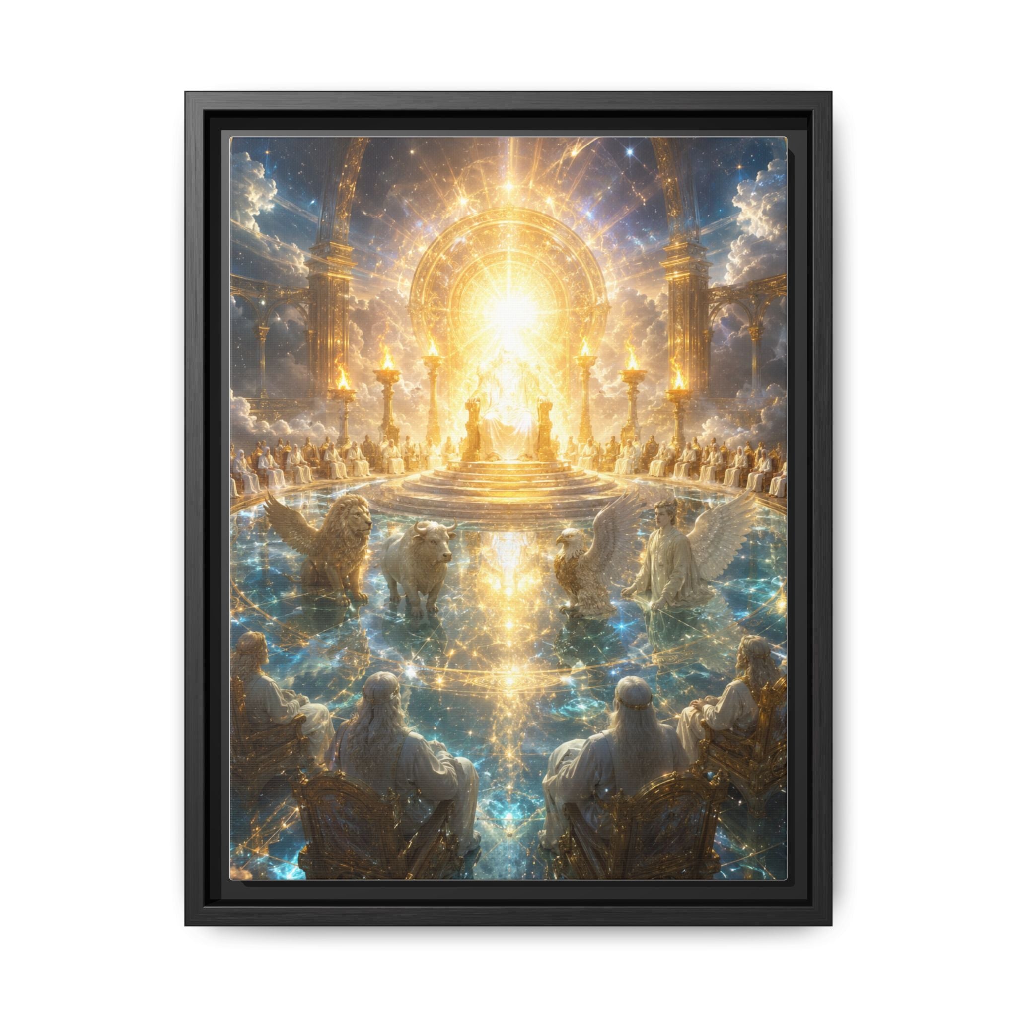 Heavenly Throne Room Matte Framed Canvas Print