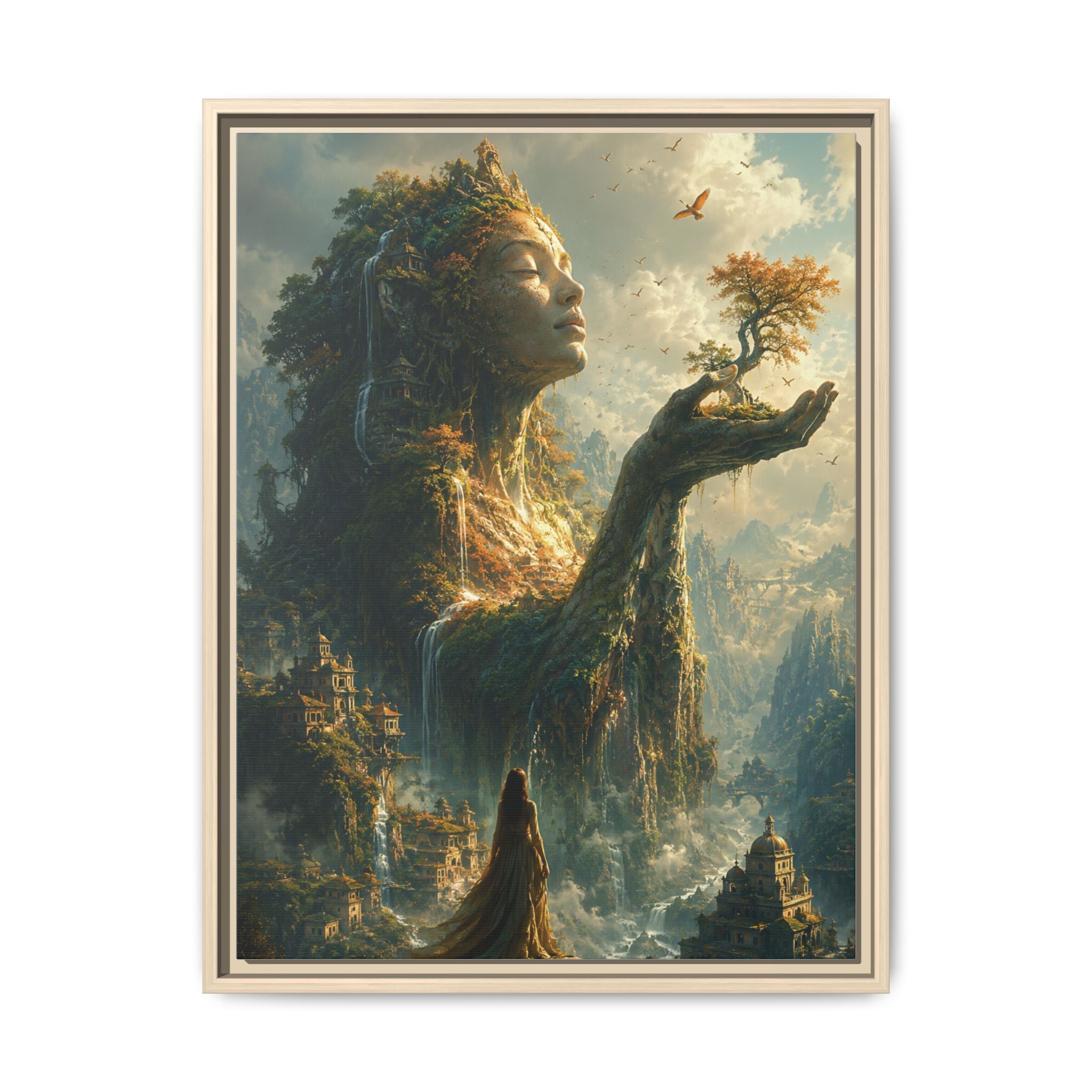 Framed Matte Canvas - Earth Goddess Fantasy Wall Art