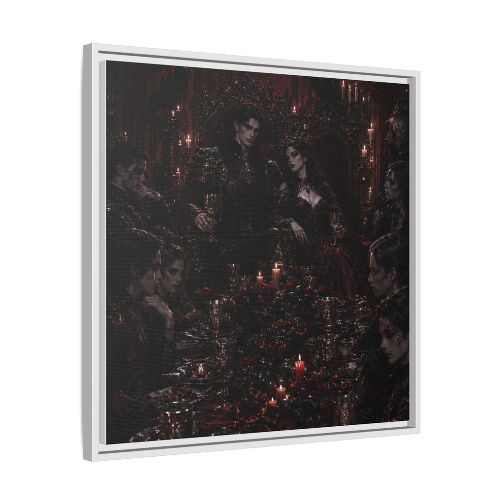Gothic Victorian Dinner Party Matte Framed Canvas