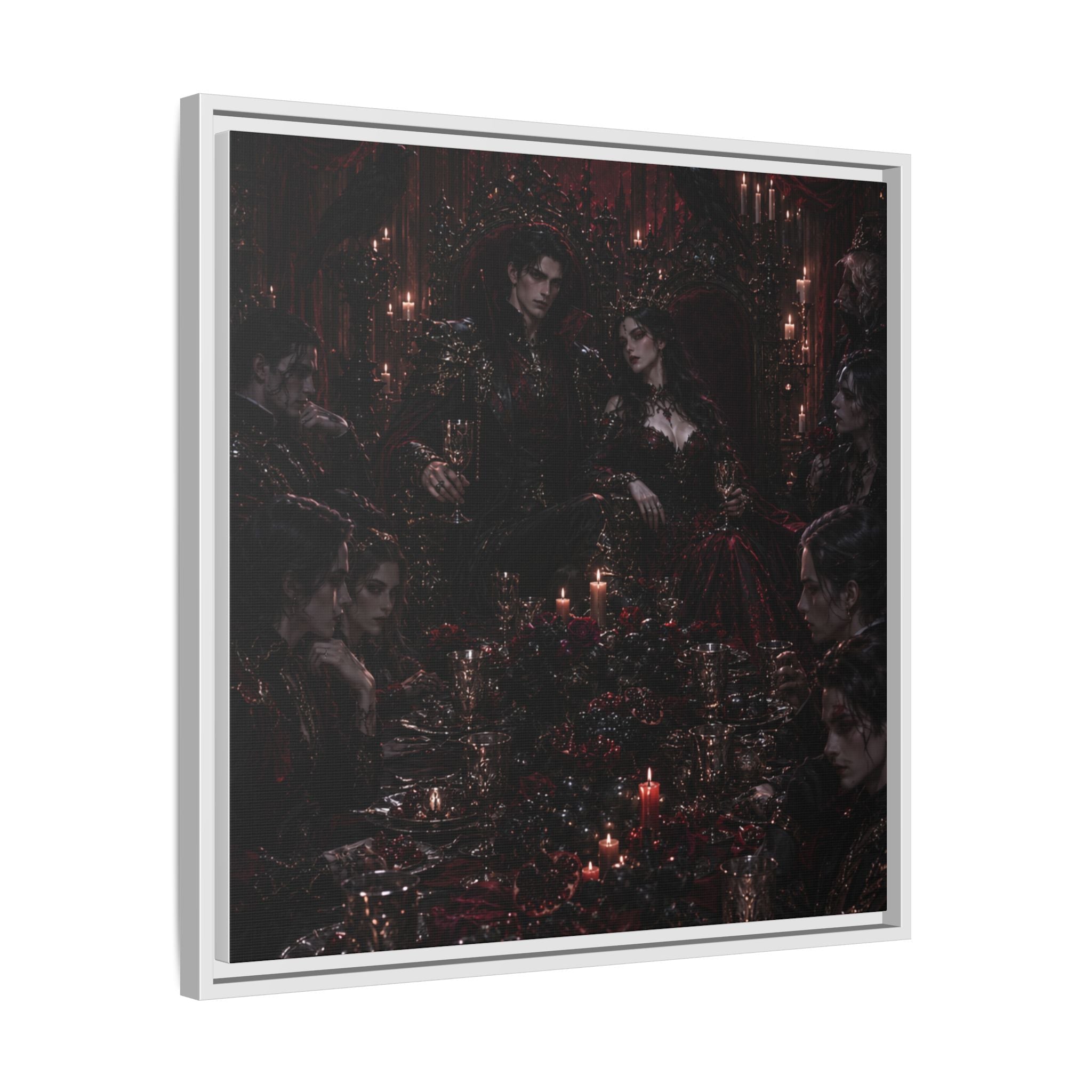 Gothic Victorian Dinner Party Matte Framed Canvas
