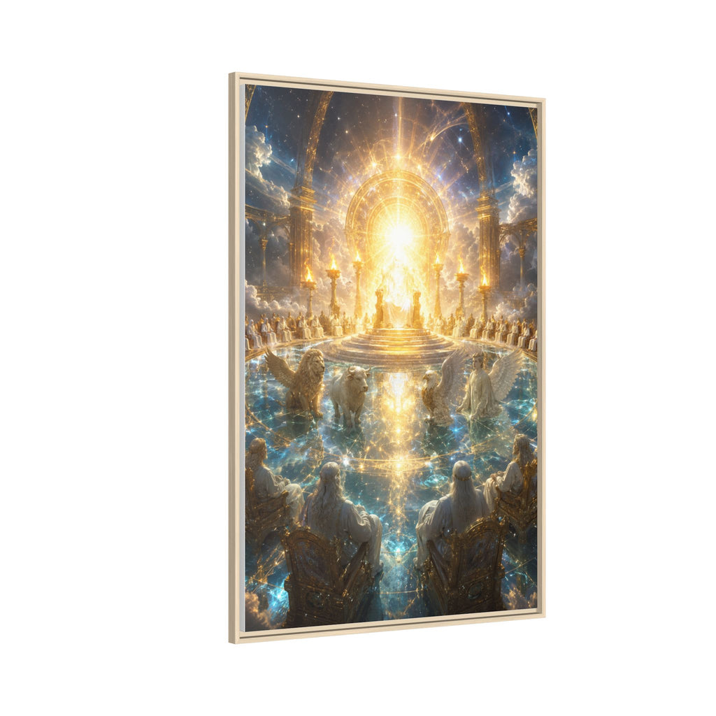 Heavenly Throne Room Matte Framed Canvas Print