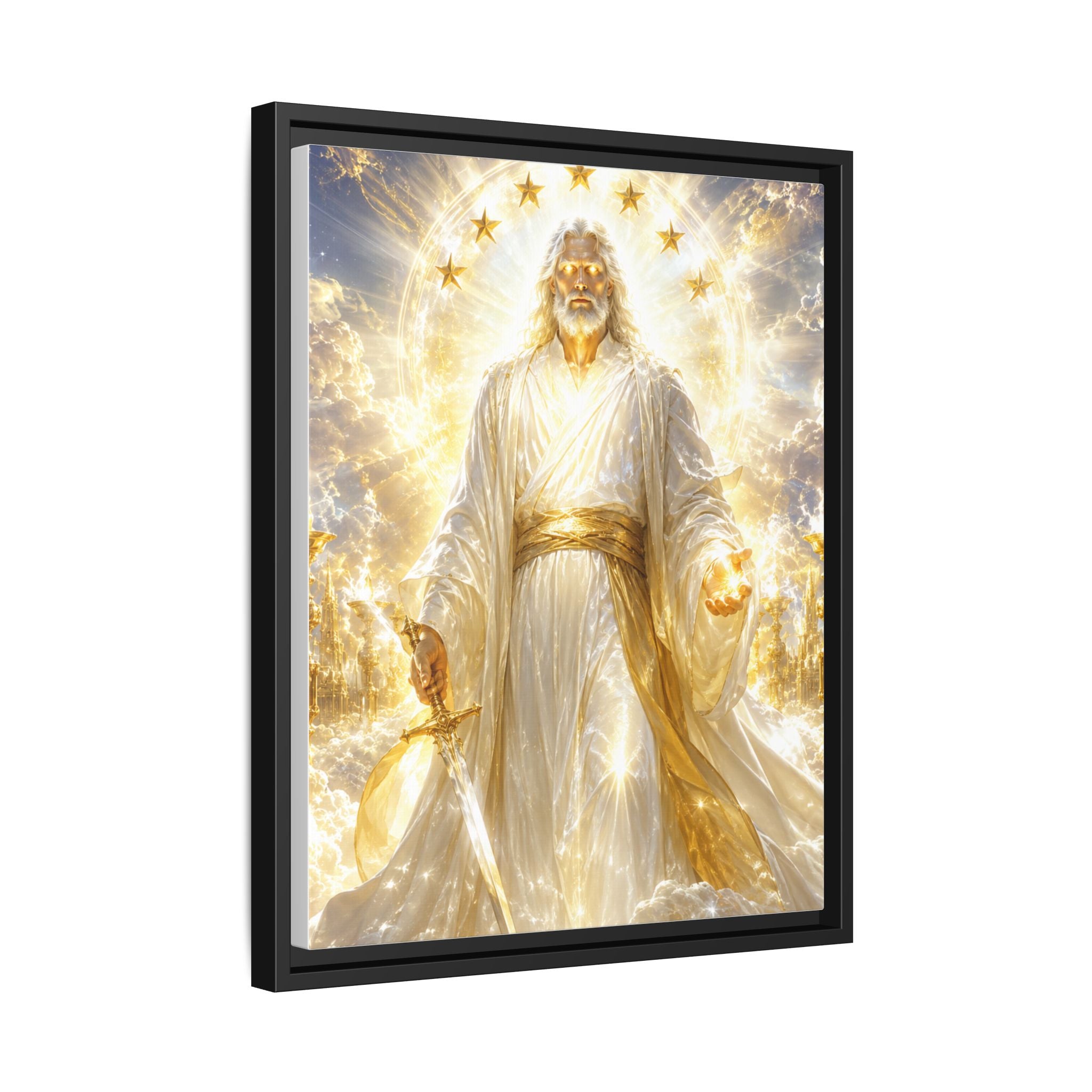 Framed Matte Canvas: Radiant Divine Christ Art Print