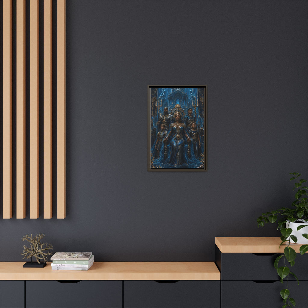 Underwater Queen Matte Framed Canvas — Oceanic Fantasy Wall Art