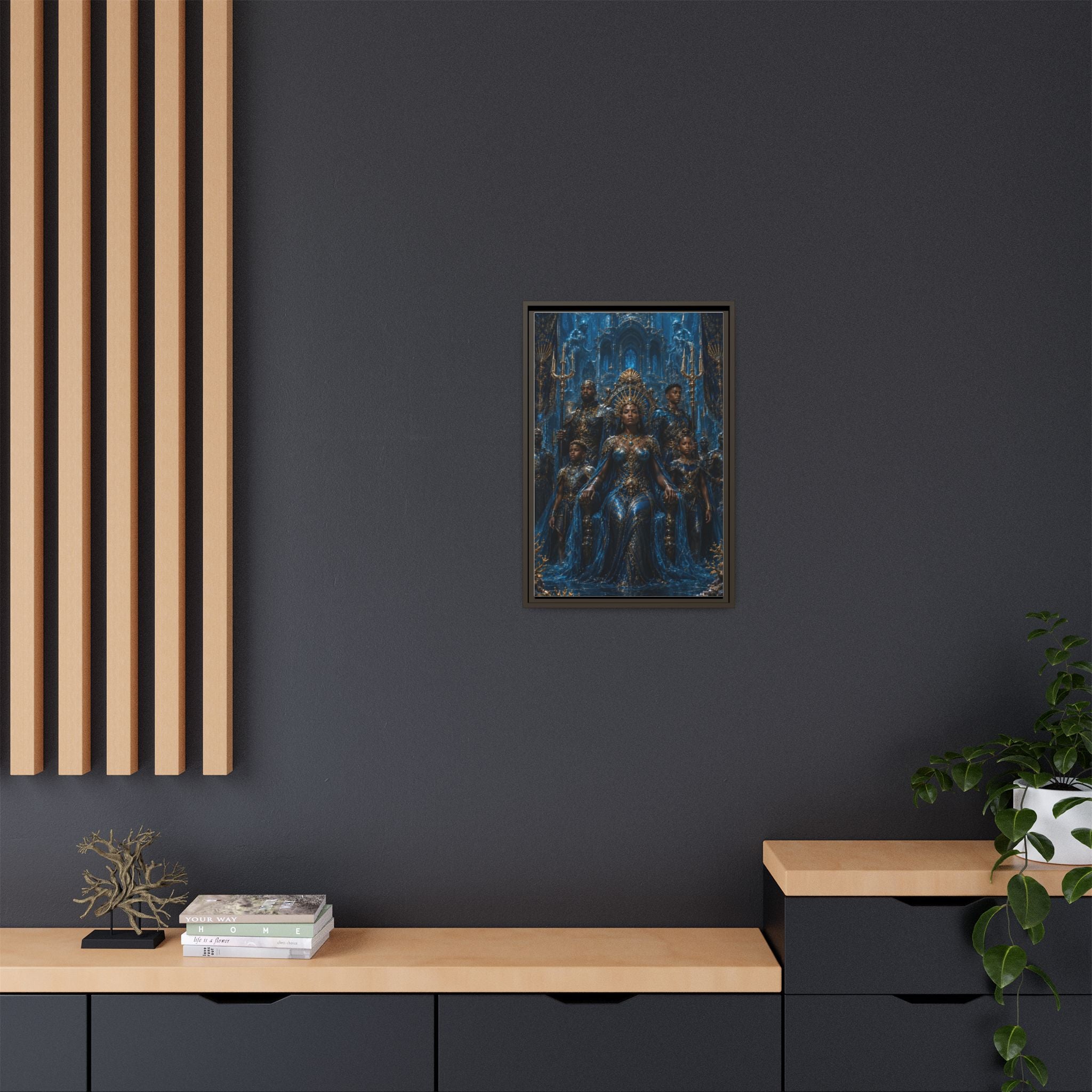 Underwater Queen Matte Framed Canvas — Oceanic Fantasy Wall Art