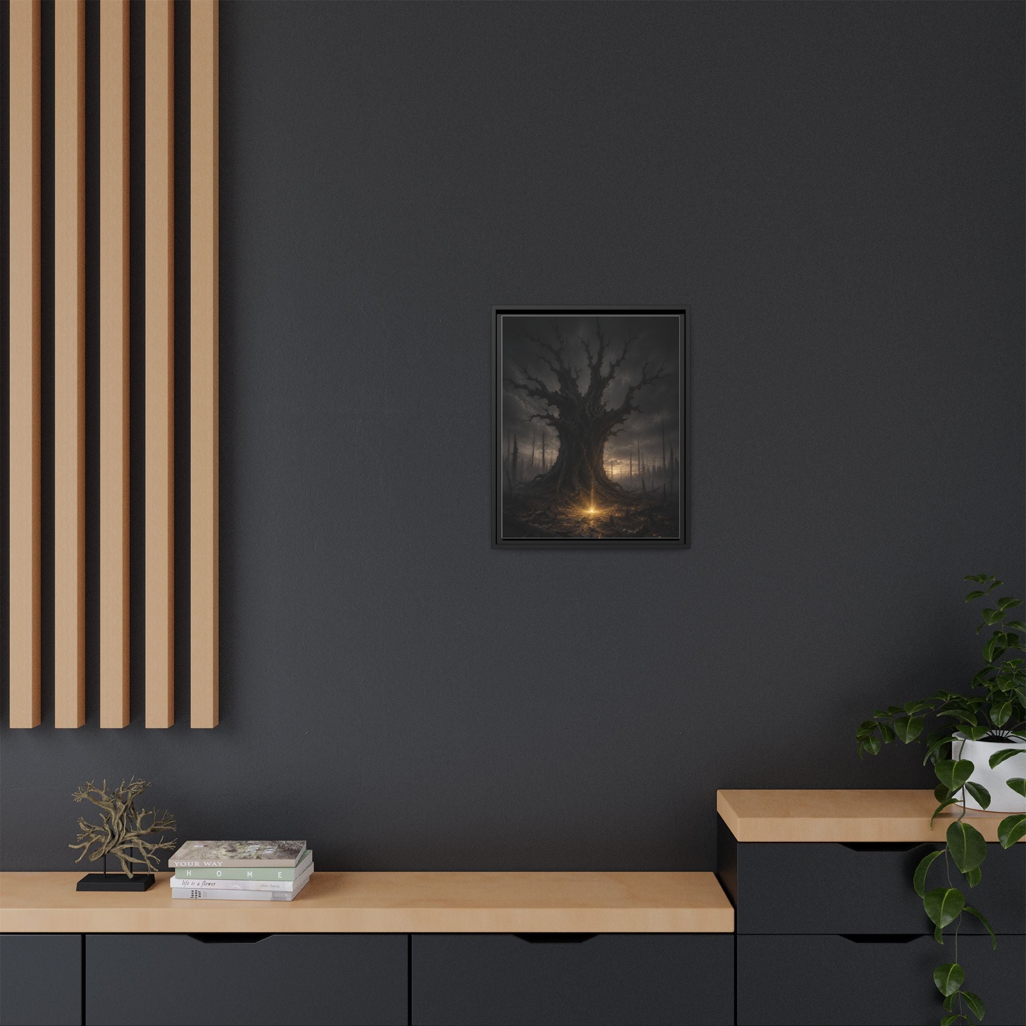 Dark Fantasy Tree Canvas Print — Framed Matte Wall Art