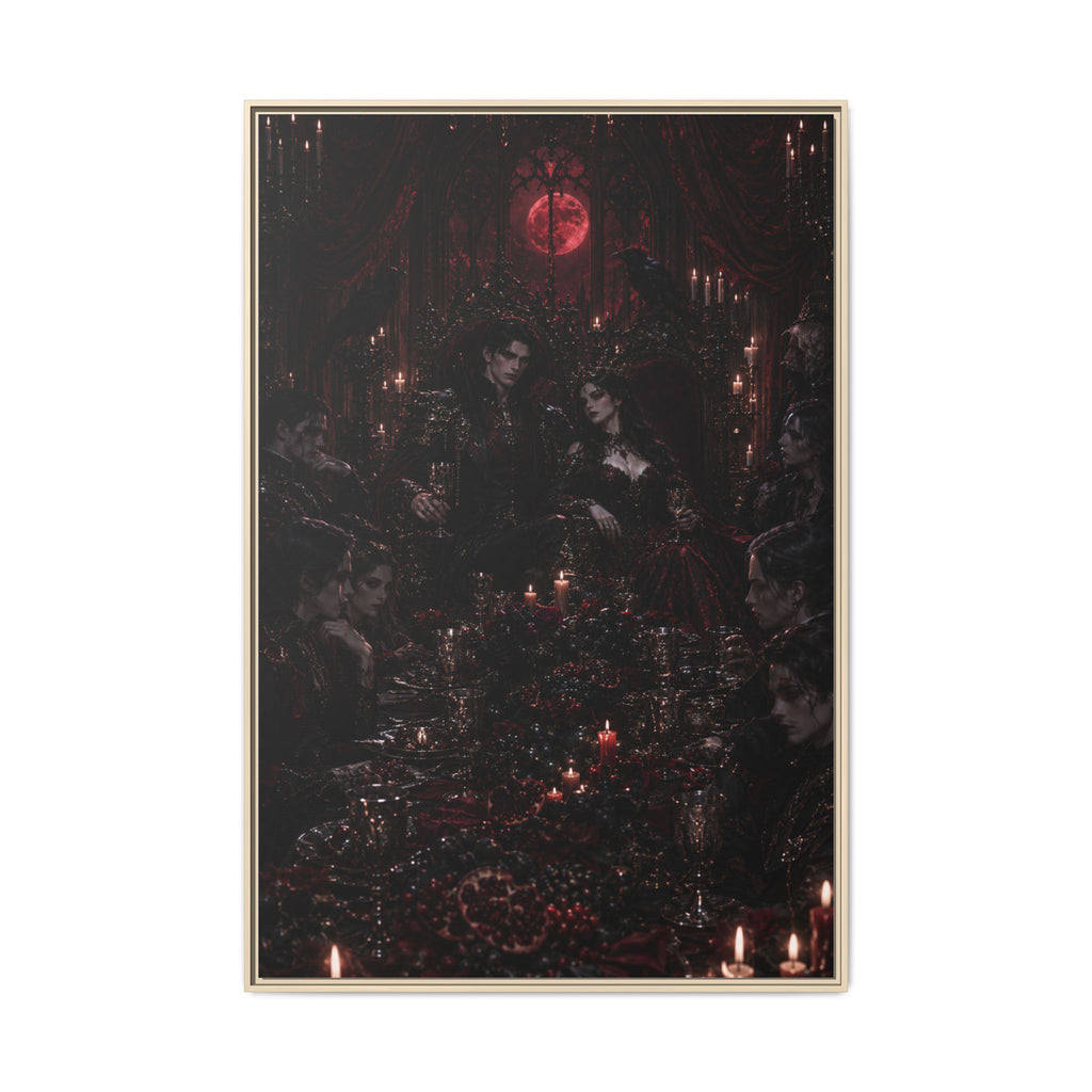 Gothic Victorian Dinner Party Matte Framed Canvas
