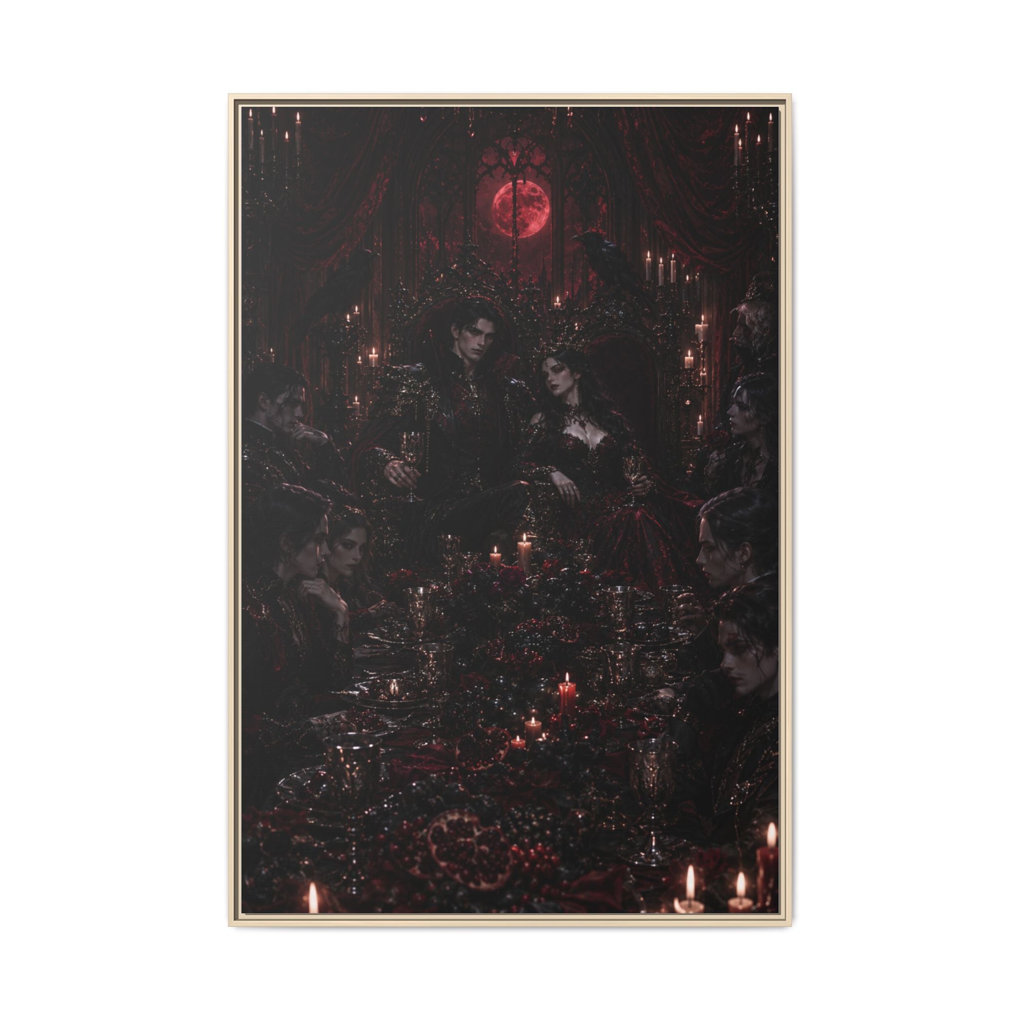 Gothic Victorian Dinner Party Matte Framed Canvas