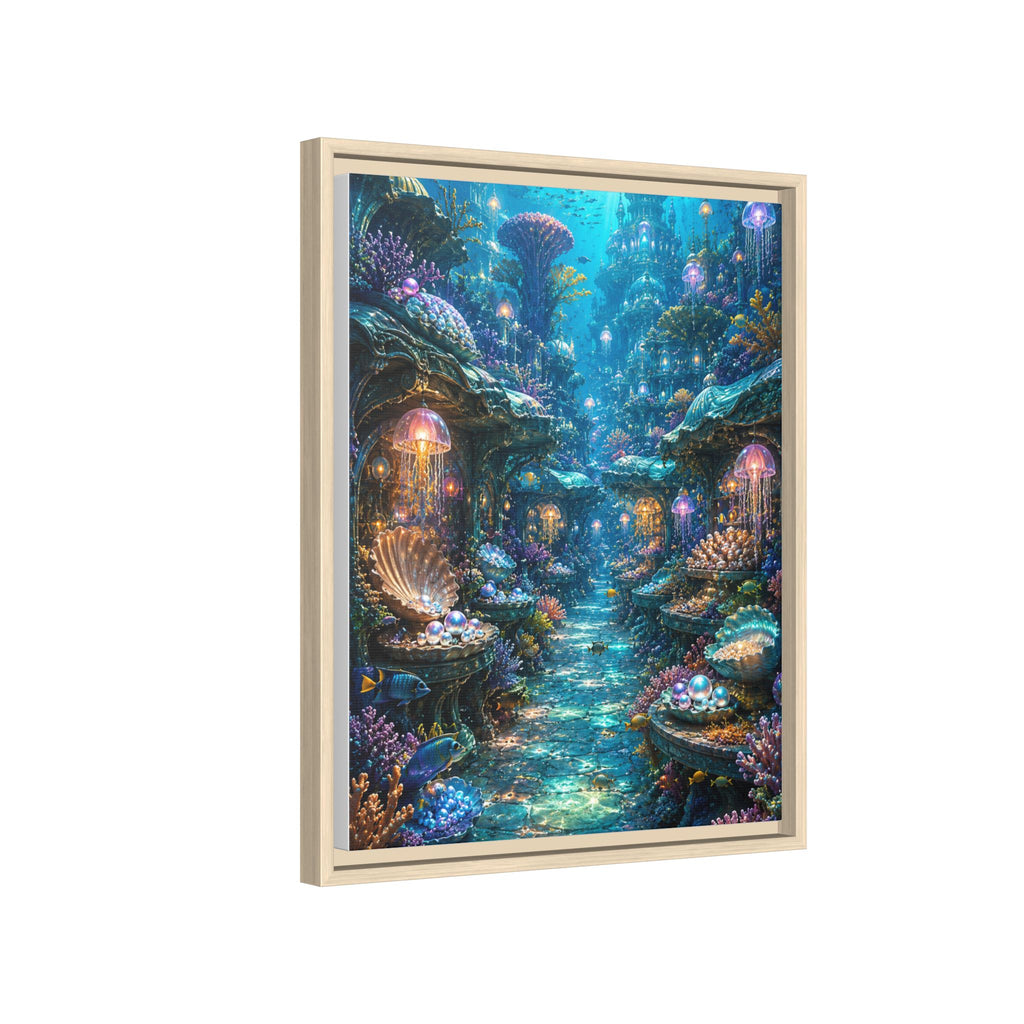 Framed Matte Canvas - Enchanted Underwater Coral Reef Print
