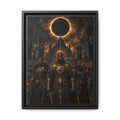 Dark Solar Eclipse Warrior Matte Canvas Framed Art Print