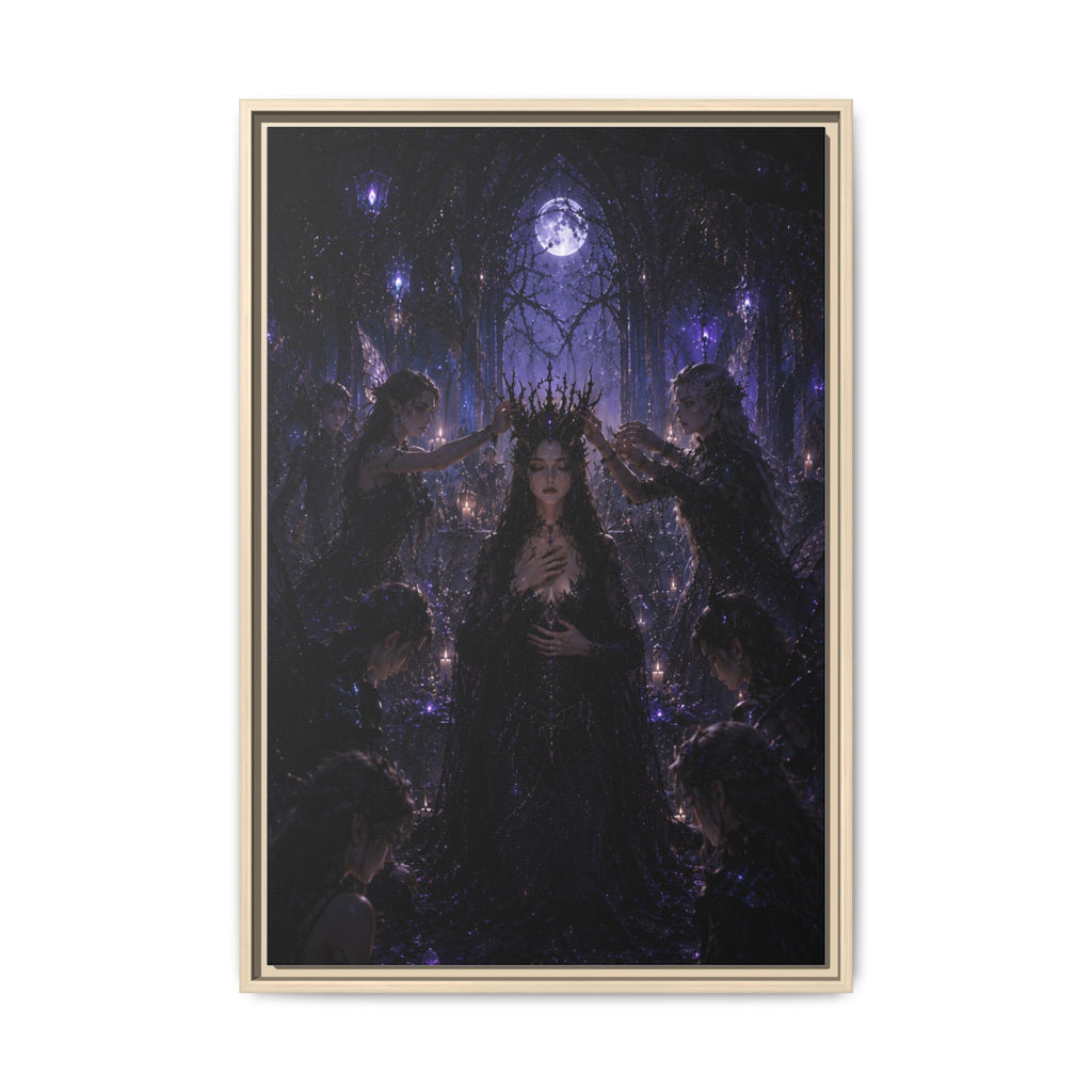 Gothic Moon Queen Framed Canvas Print