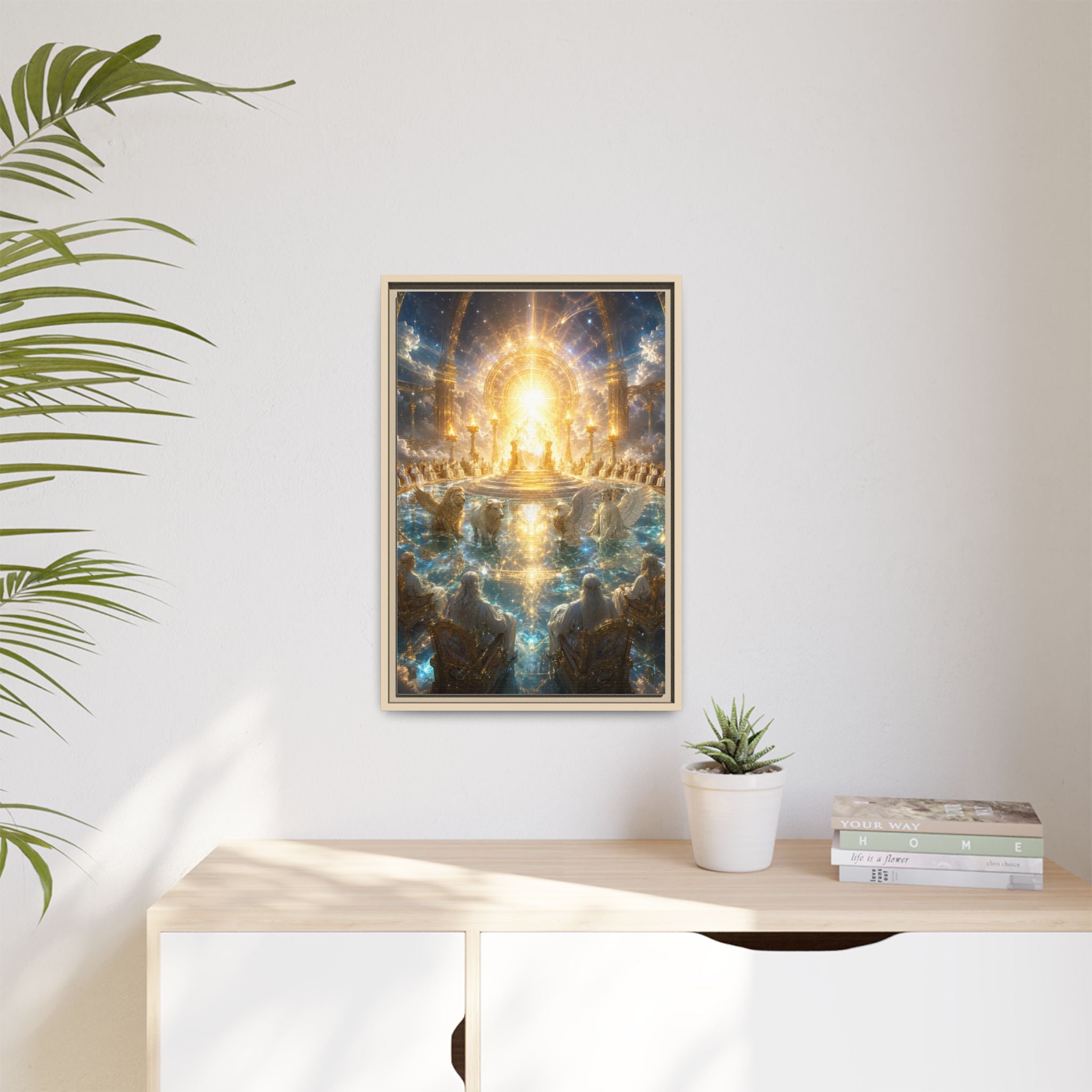 Heavenly Throne Room Matte Framed Canvas Print