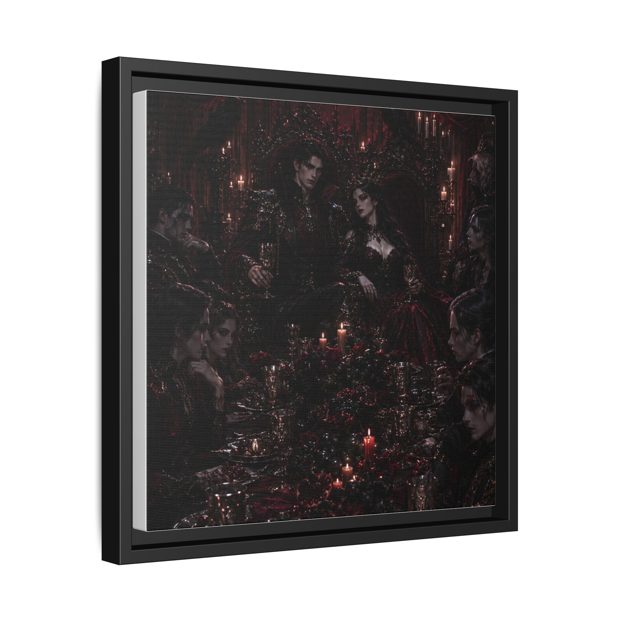 Gothic Victorian Dinner Party Matte Framed Canvas