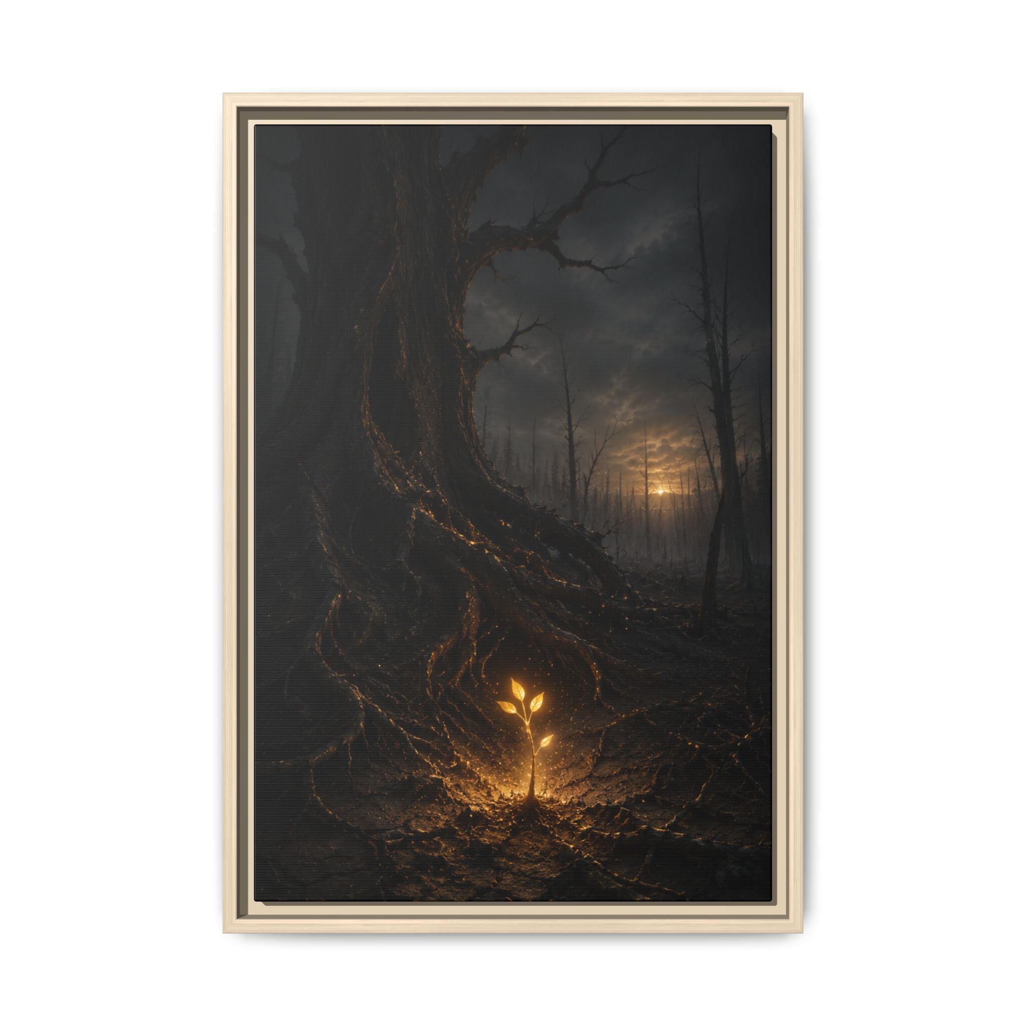 Fine Art Paper Print — Glow Sprout in Dark Forest (Ethereal Fantasy Wall Art)