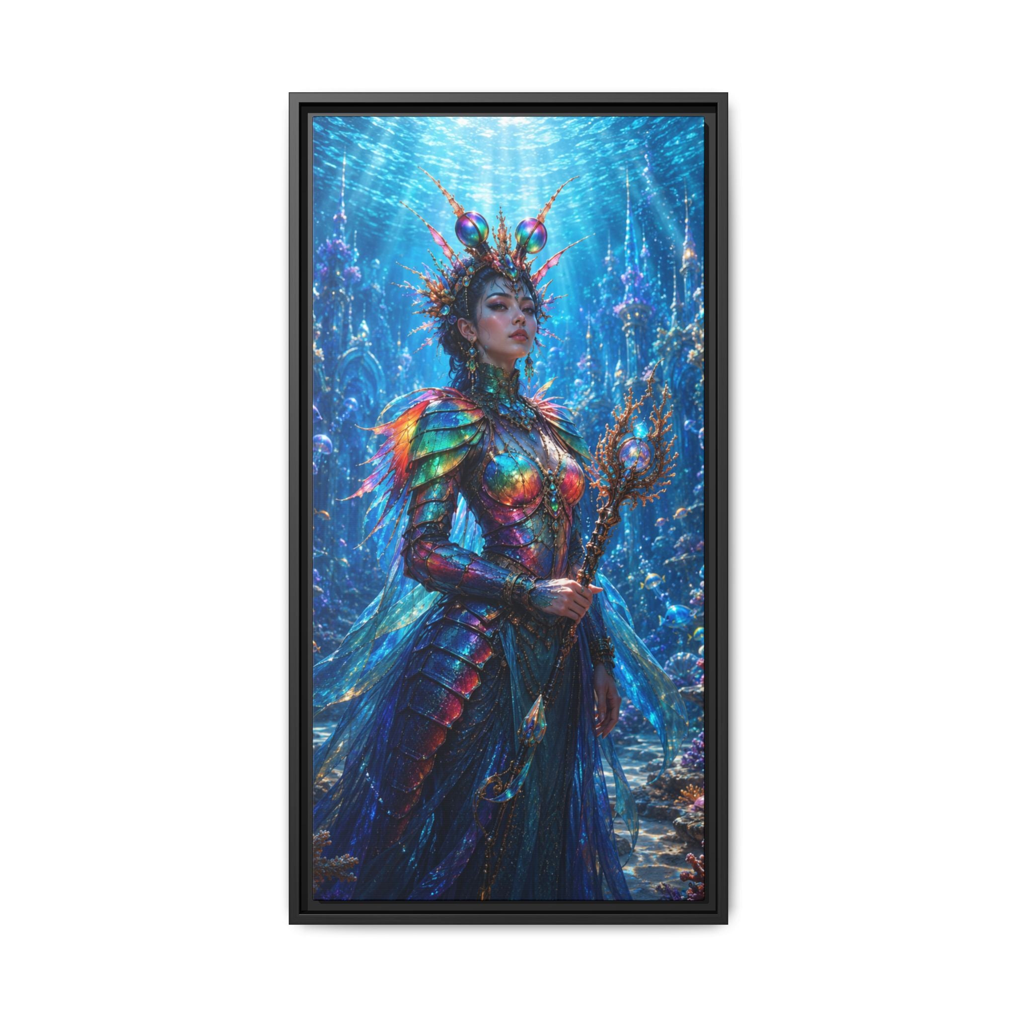 Fine Art Paper Print - Rainbow Sea Empress Fantasy Wall Art