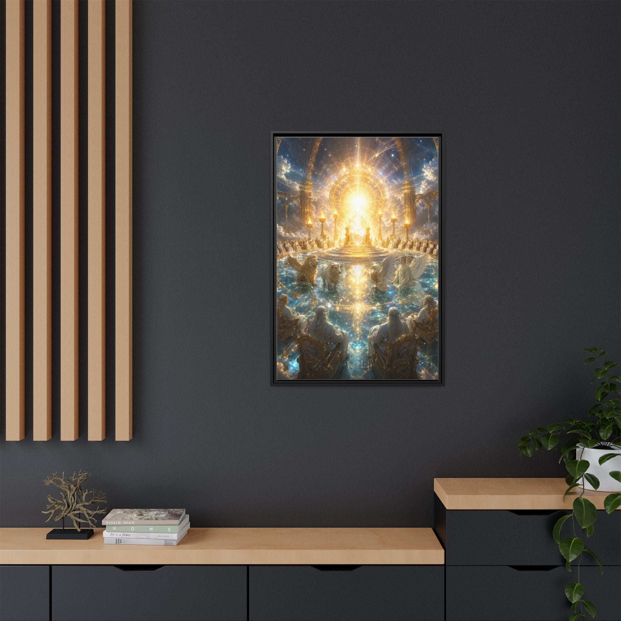 Heavenly Throne Room Matte Framed Canvas Print