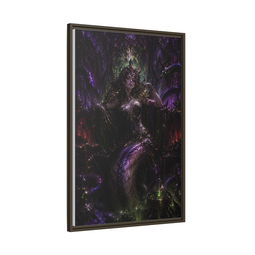 Dark Fantasy Goddess Matte Canvas Print — Framed Multi‑Color Wall Art