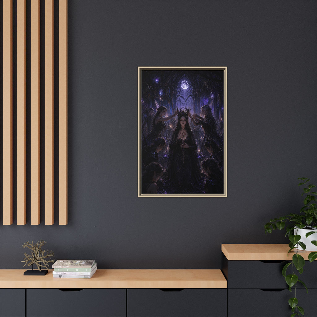 Gothic Moon Queen Framed Canvas Print