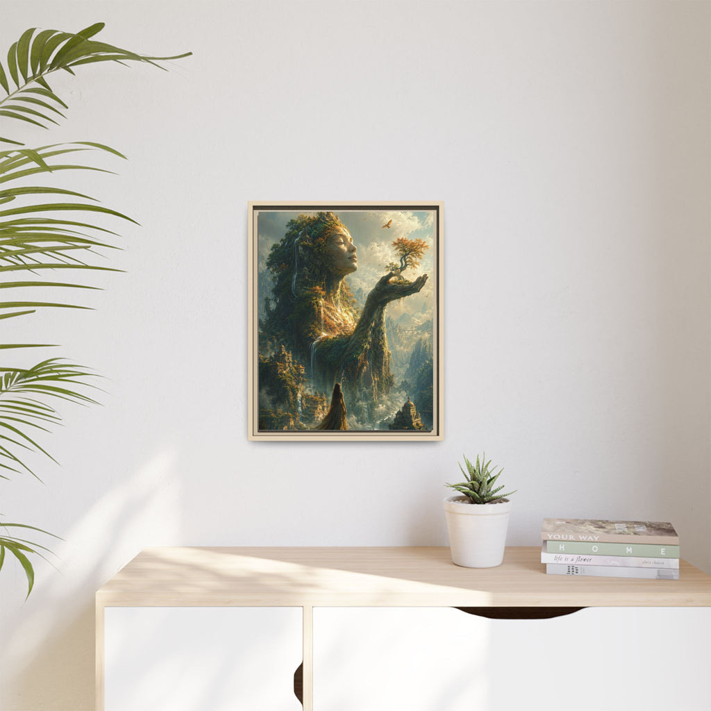 Framed Matte Canvas - Earth Goddess Fantasy Wall Art