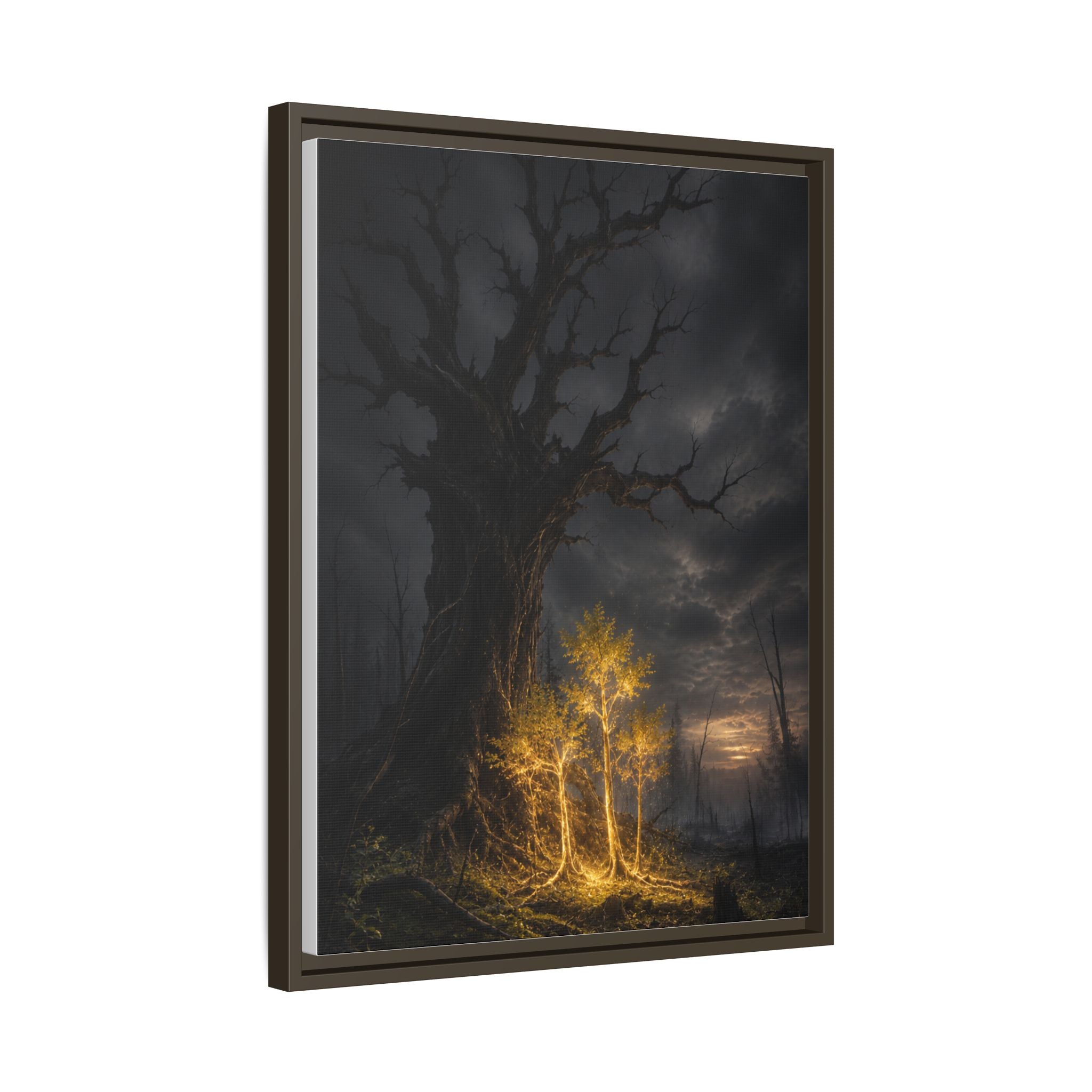 Framed Matte Canvas — Glowing Enchanted Tree Wall Art