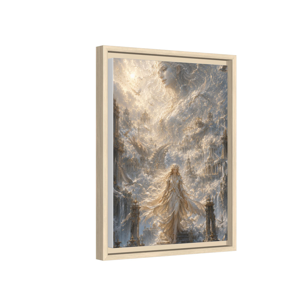 Ethereal Goddess Matte Framed Canvas Art — Dreamlike Fantasy Wall Decor