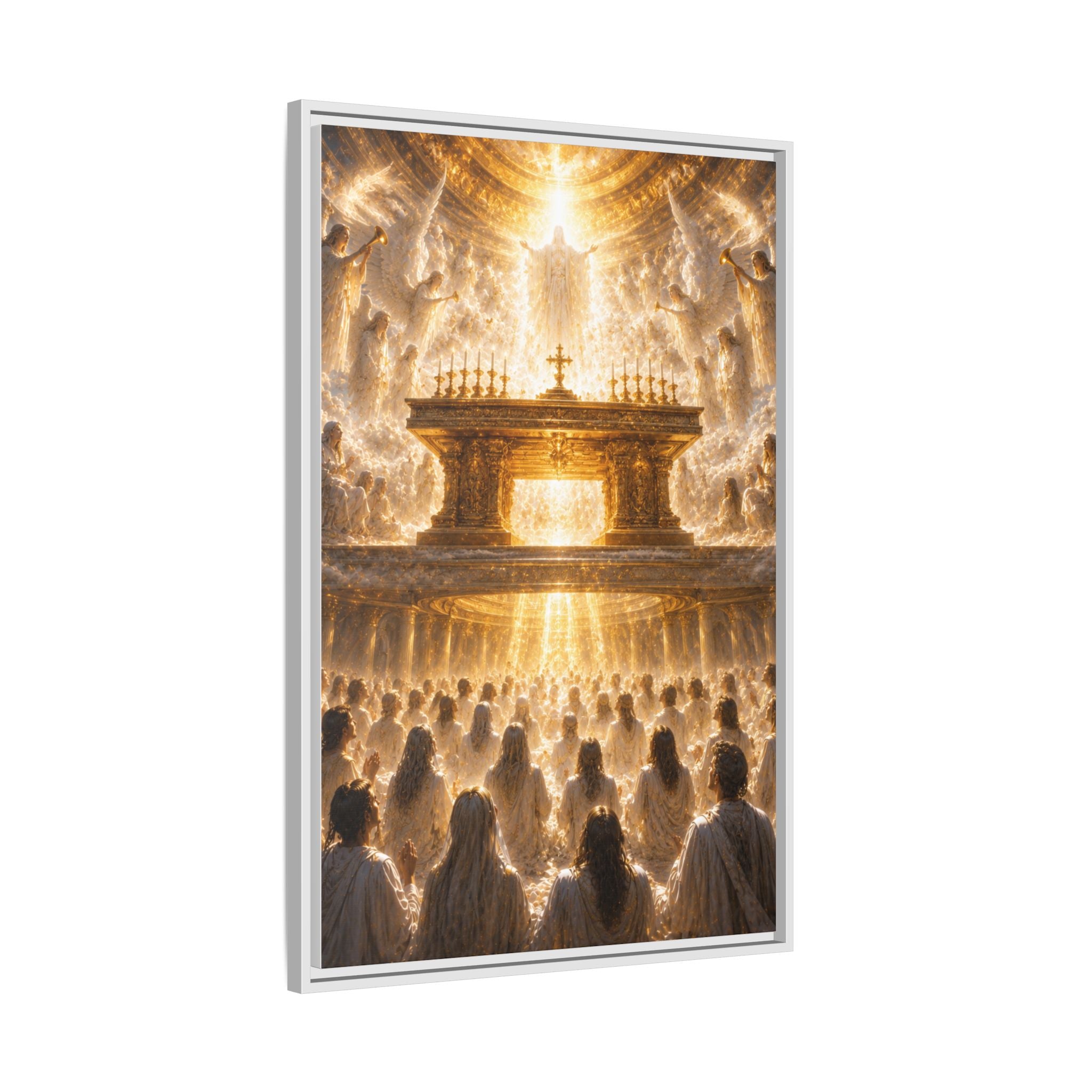 Heavenly Altar Matte Canvas Framed Wall Art — Spiritual Church Scene