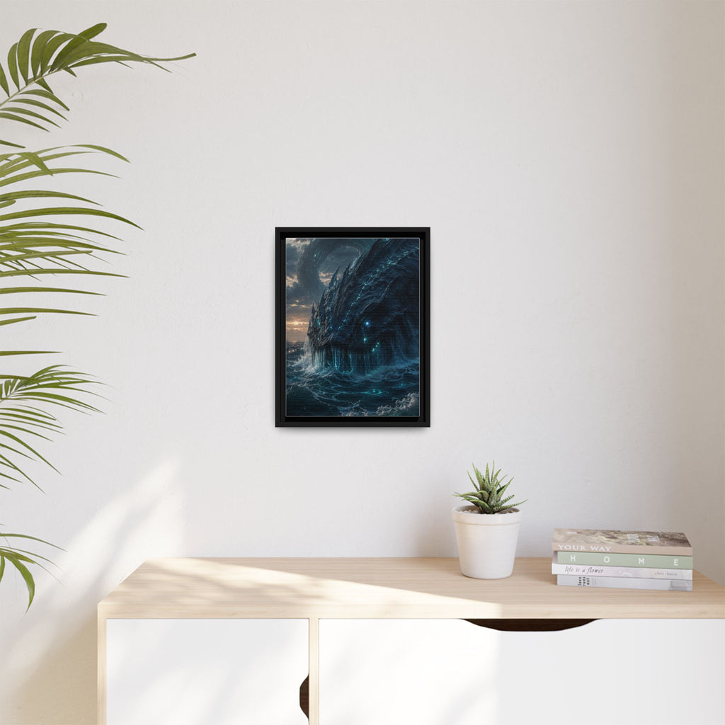 Framed Matte Canvas - Mythic Sea Leviathan Wall Art