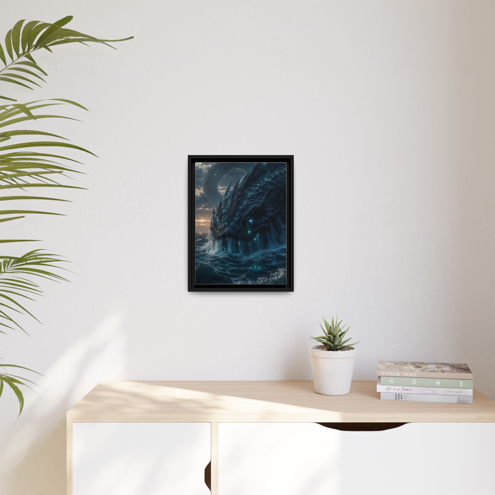 Framed Matte Canvas - Mythic Sea Leviathan Wall Art