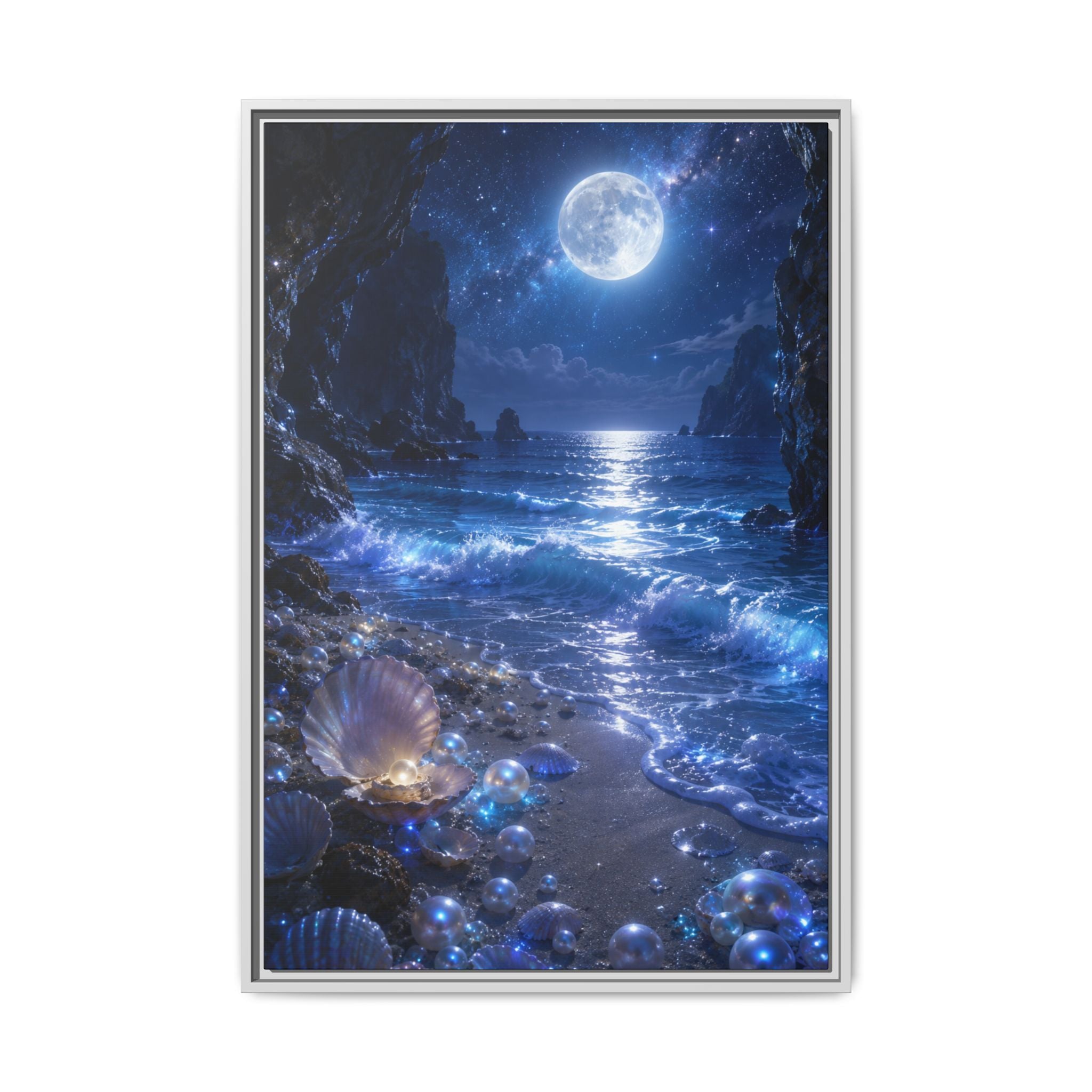 Moonlit Ocean Fine Art Paper Print — Seascape Wall Art Fine Art Paper Print
