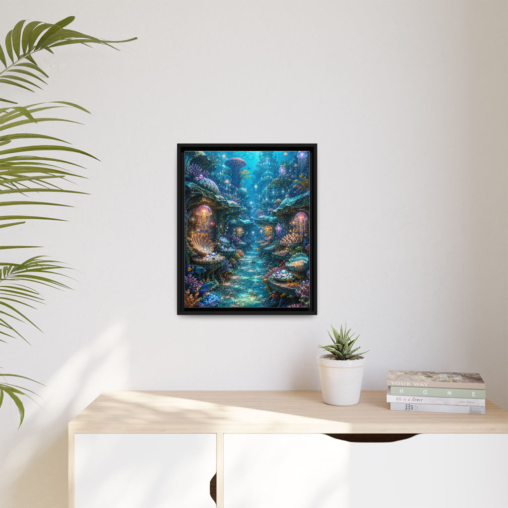 Framed Matte Canvas - Enchanted Underwater Coral Reef Print