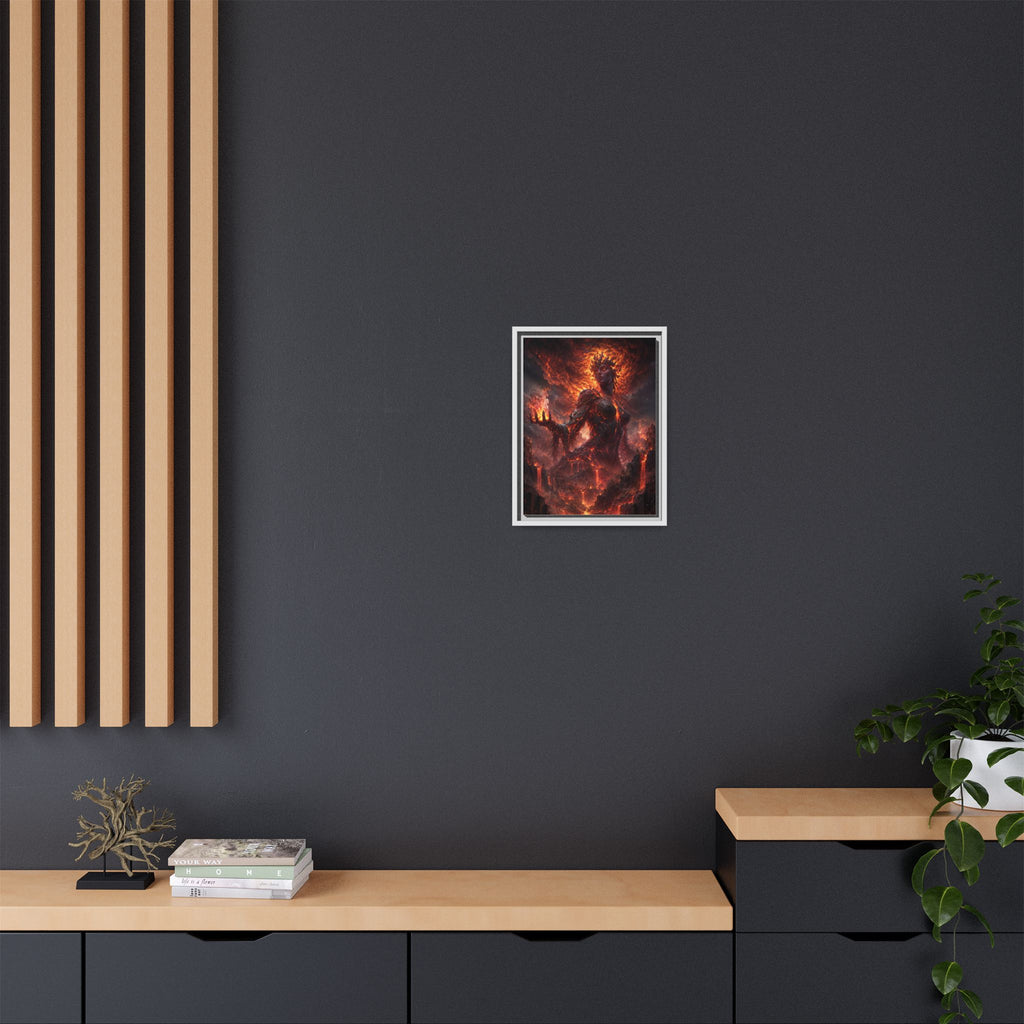 Framed Matte Canvas — Fiery Demon Goddess Wall Art