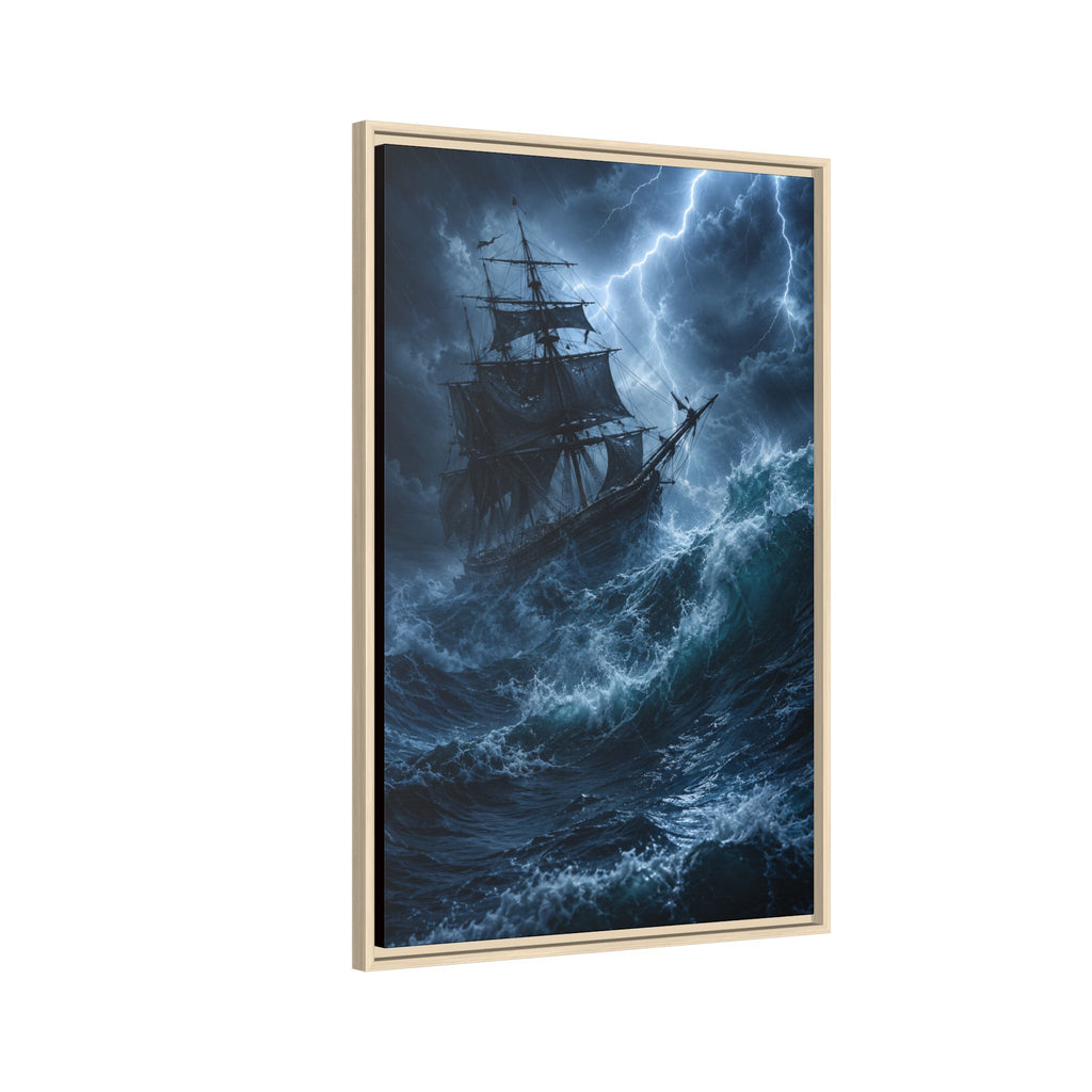 Stormy Seas Ship Painting — Fine Art Paper Print Wall Art
