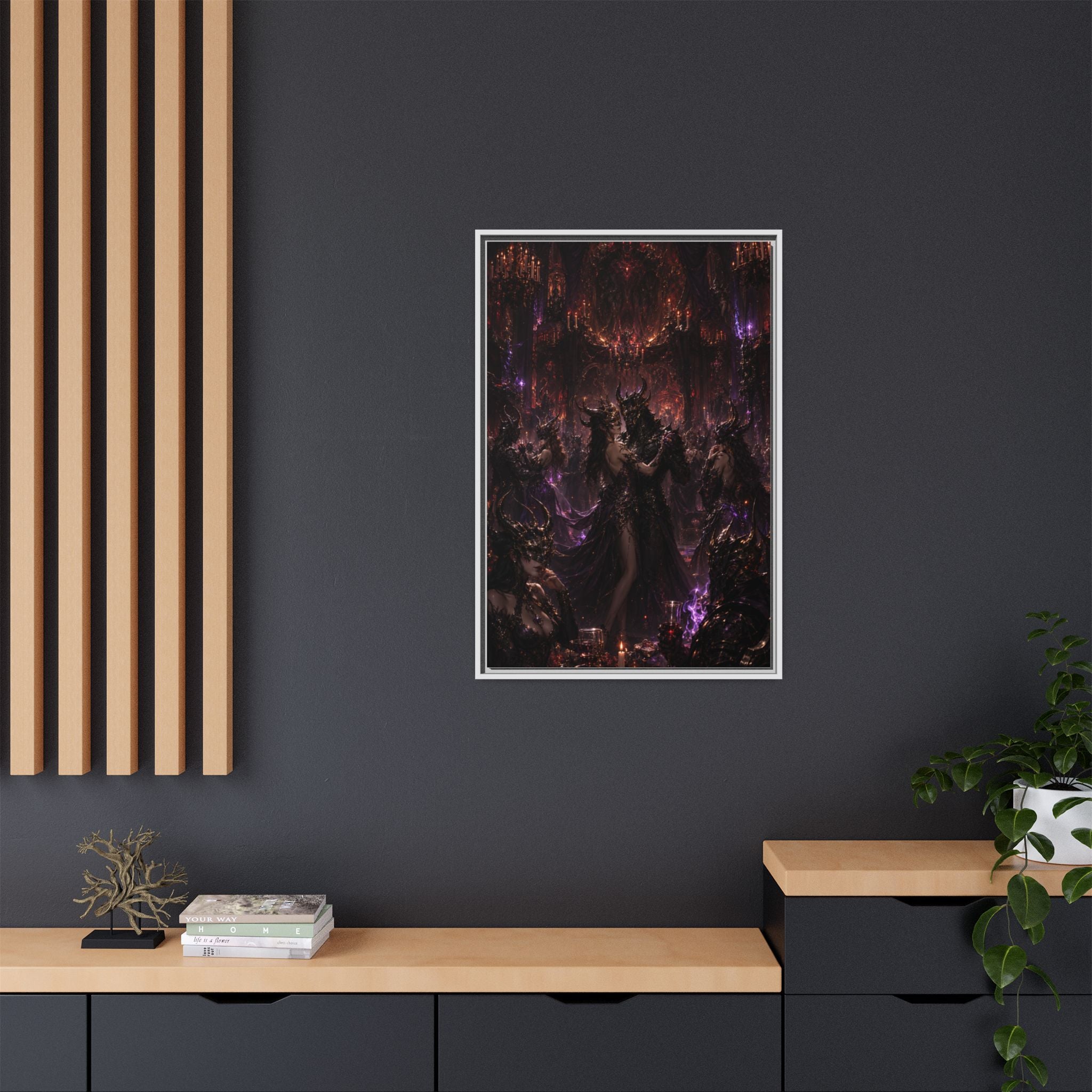 Framed Matte Canvas — Dark Fantasy Demon Lord Wall Art