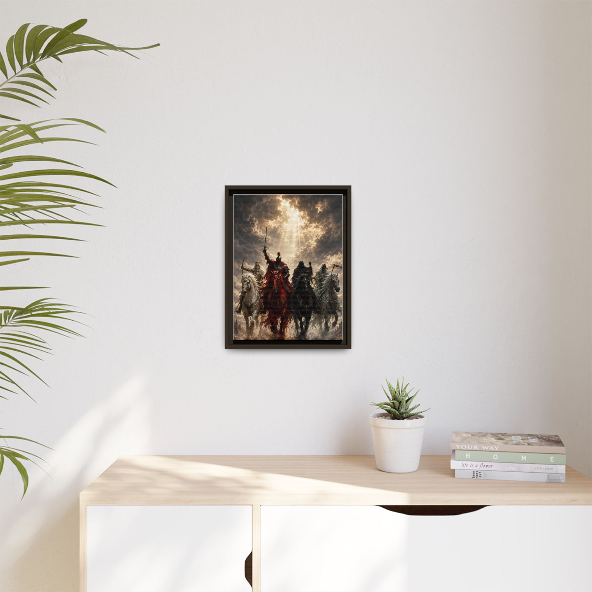 Framed Matte Canvas Print — Four Horsemen Fantasy Wall Art