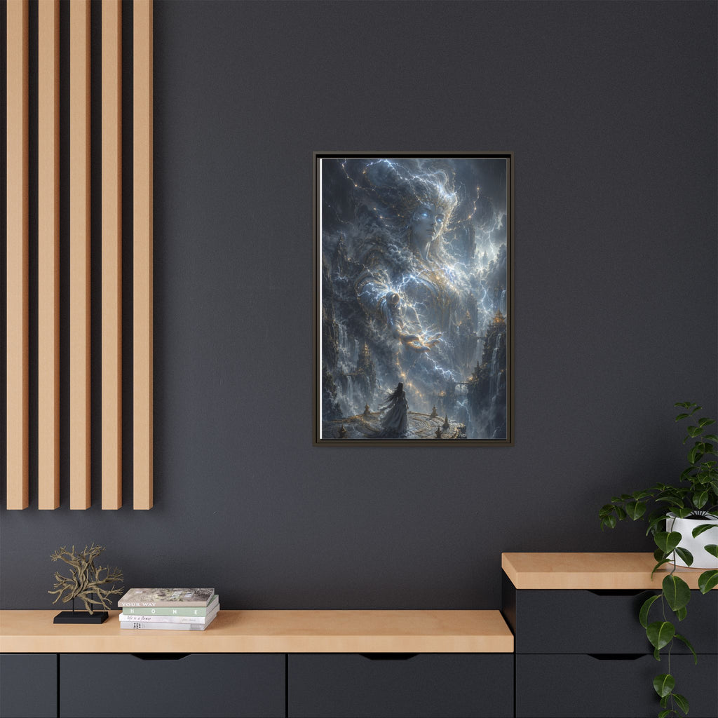 Framed Matte Canvas Print — Ethereal Star Goddess Fantasy Wall Art