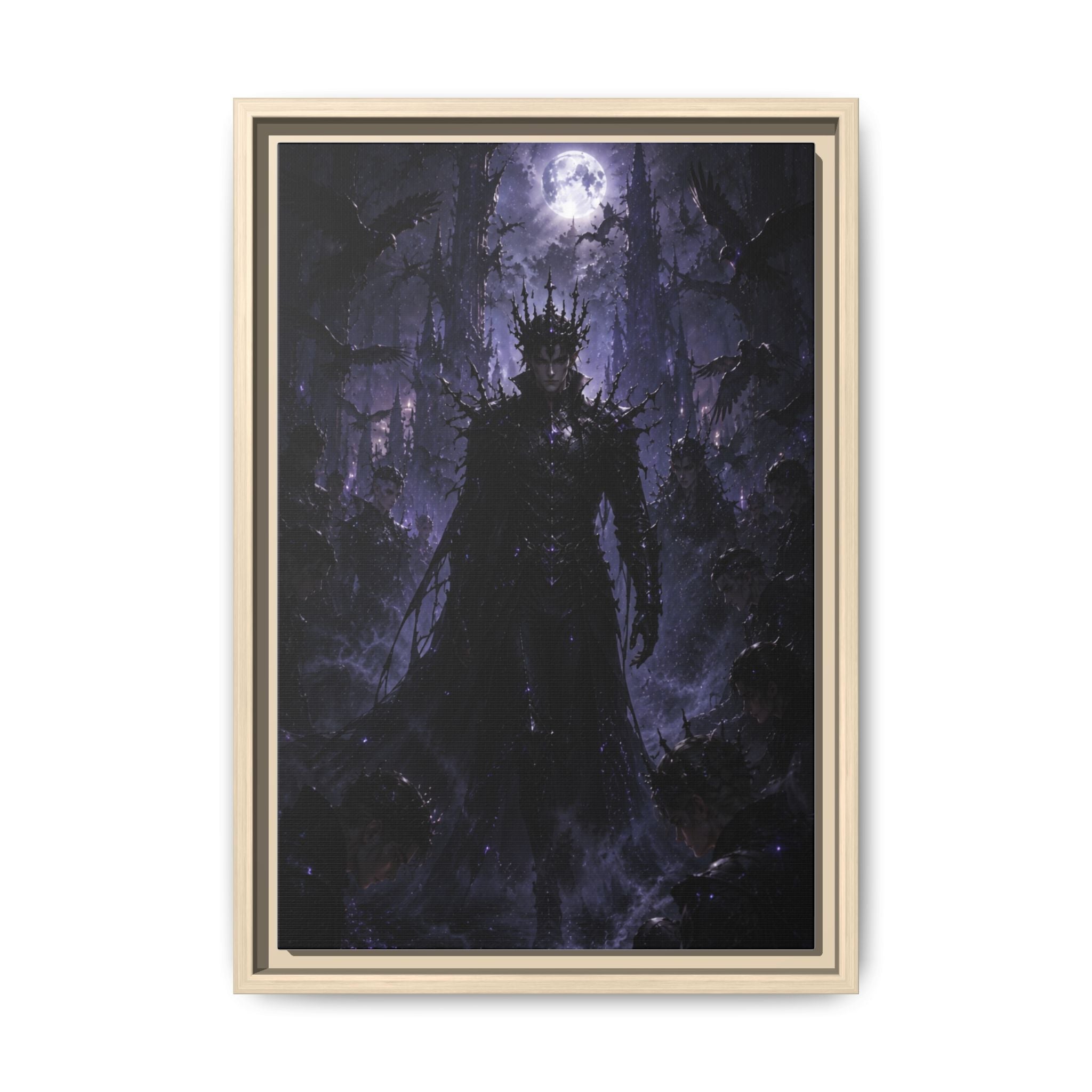 Dark King Matte Canvas Framed Print — Gothic Fantasy Wall Art