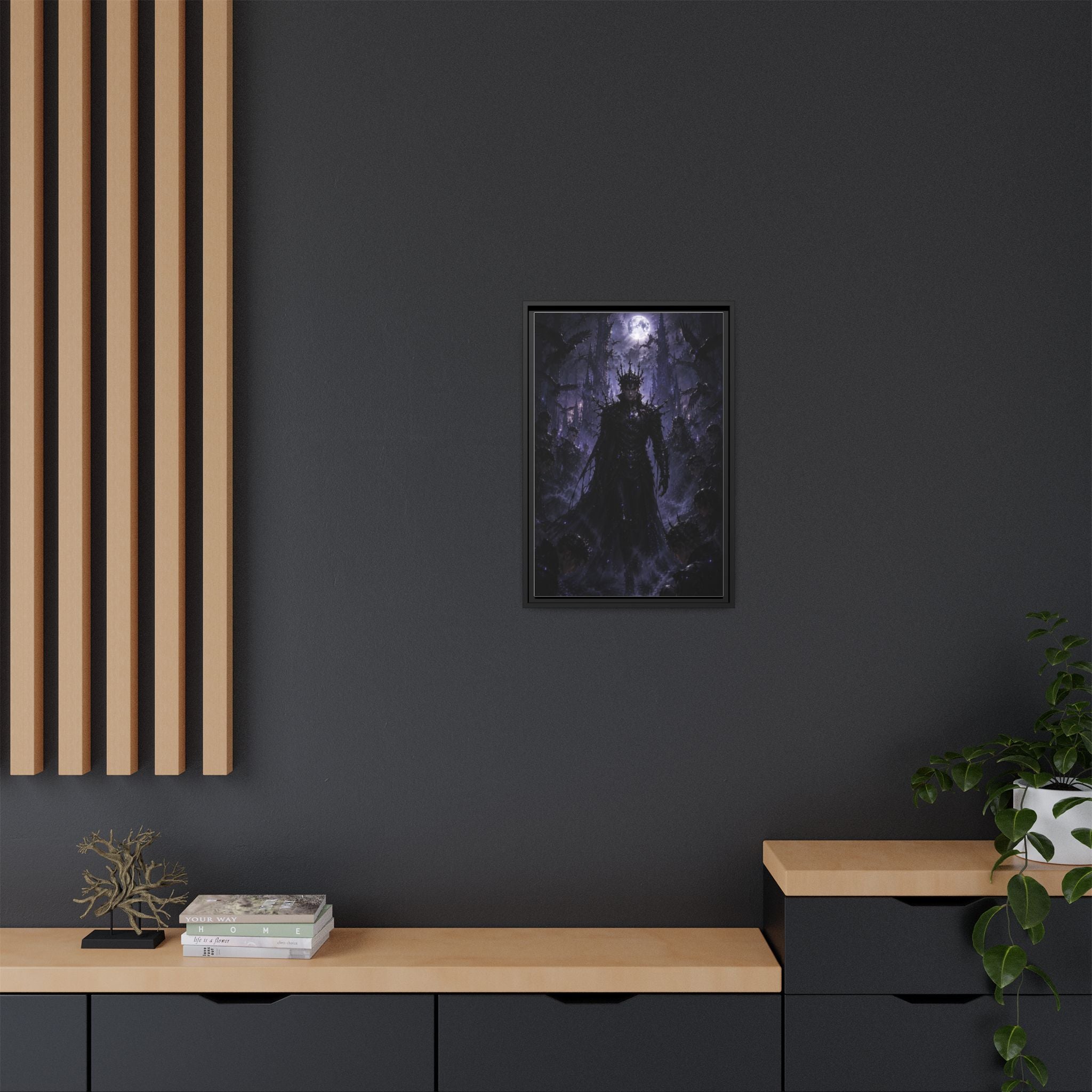 Dark King Matte Canvas Framed Print — Gothic Fantasy Wall Art