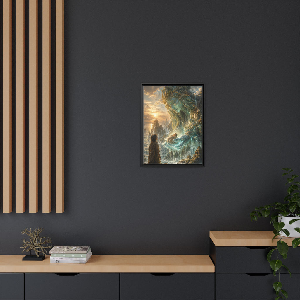 Framed Matte Canvas Print — Ocean Spirit Guardian Fantasy Art