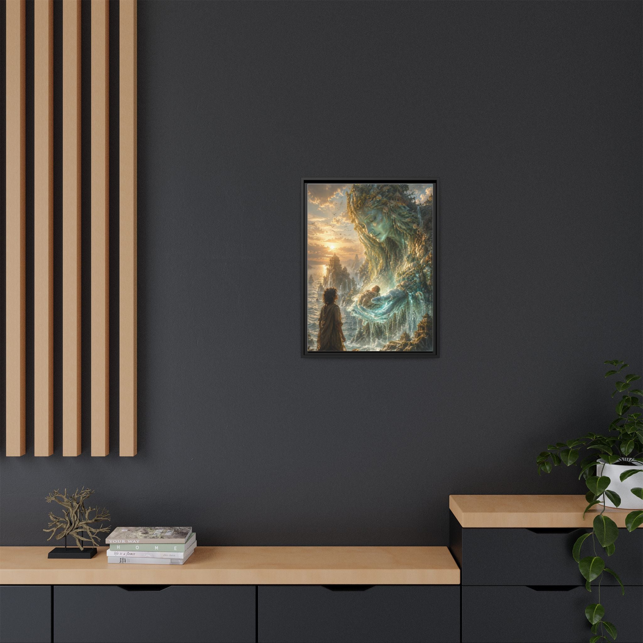 Framed Matte Canvas Print — Ocean Spirit Guardian Fantasy Art