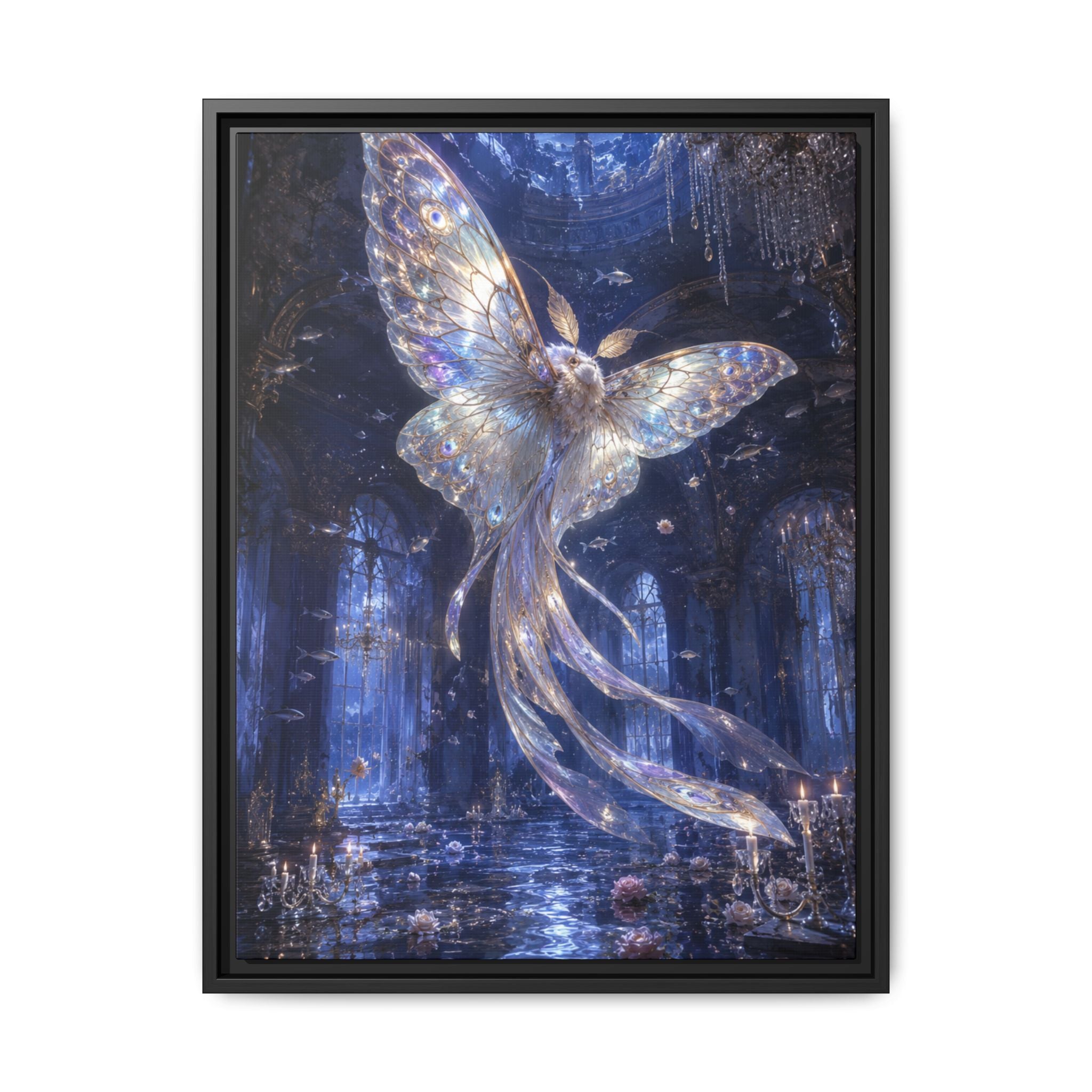Ethereal Moonlit Moth Fine Art Paper Print Wall Art
