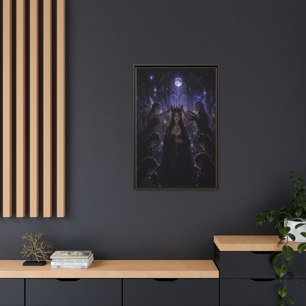 Gothic Moon Queen Framed Canvas Print