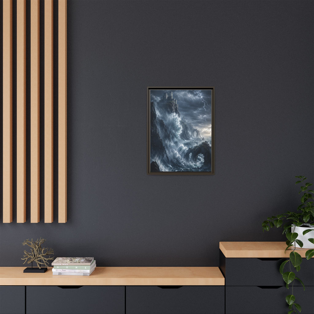 Framed Matte Canvas - Stormy Ocean Fantasy Wall Art
