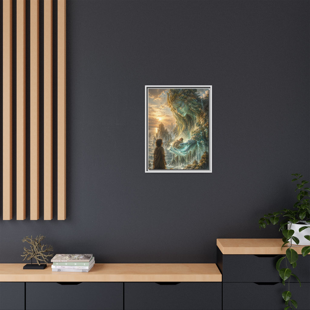 Framed Matte Canvas Print — Ocean Spirit Guardian Fantasy Art
