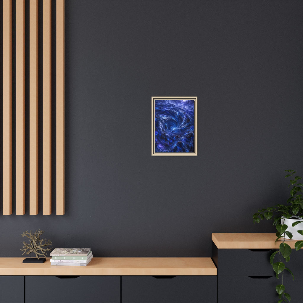 Framed Matte Canvas - Blue Cosmic Vortex Wall Art