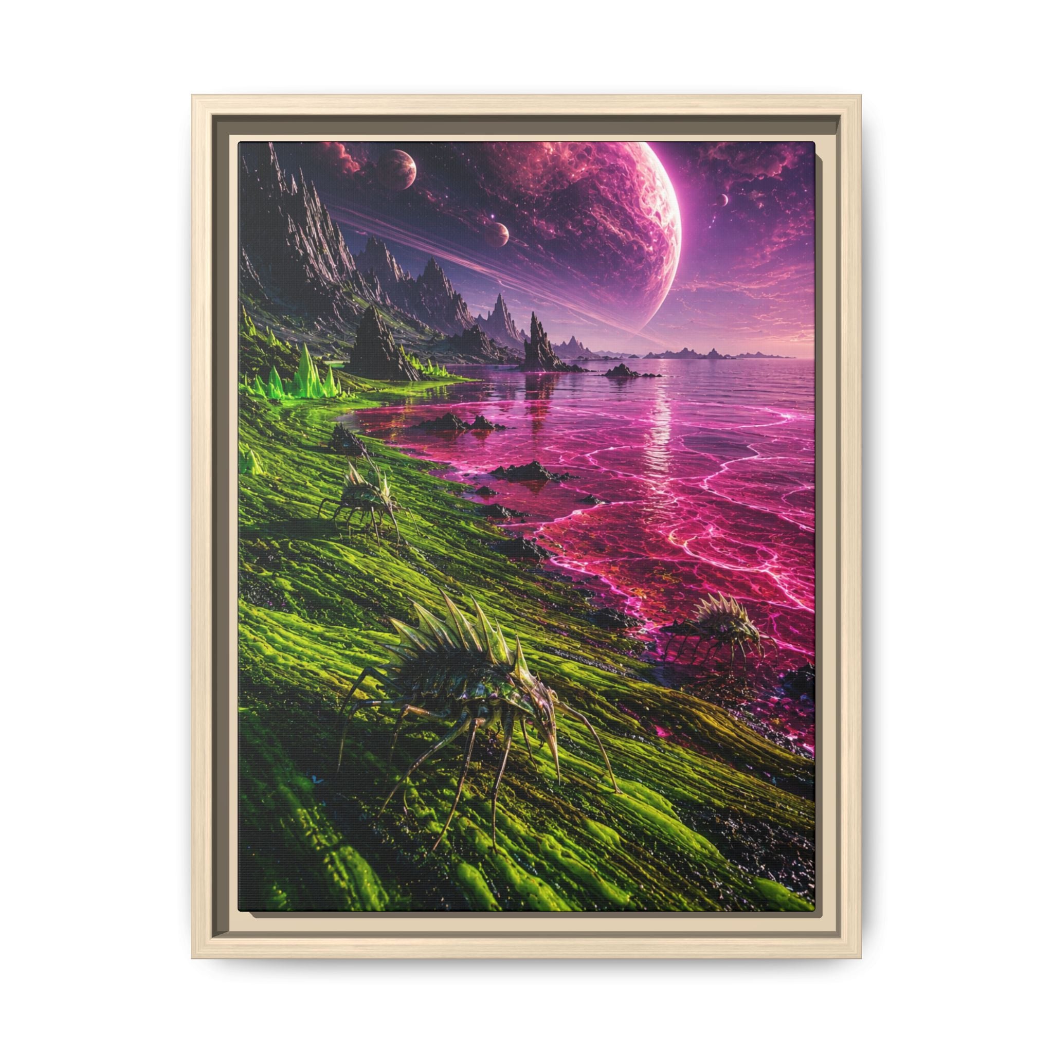Fine Art Paper Print - Neon Alien Landscape Wall Art