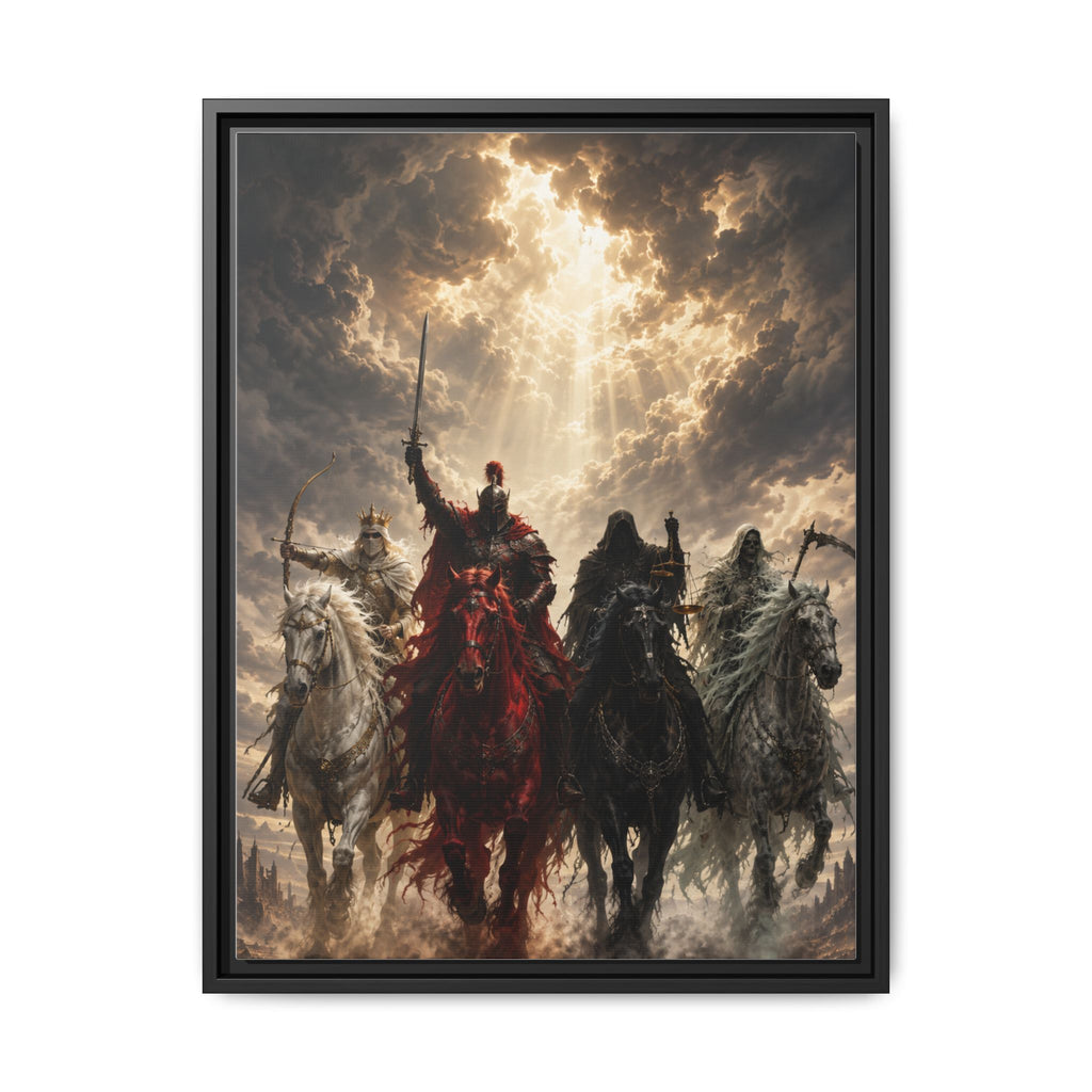 Framed Matte Canvas Print — Four Horsemen Fantasy Wall Art