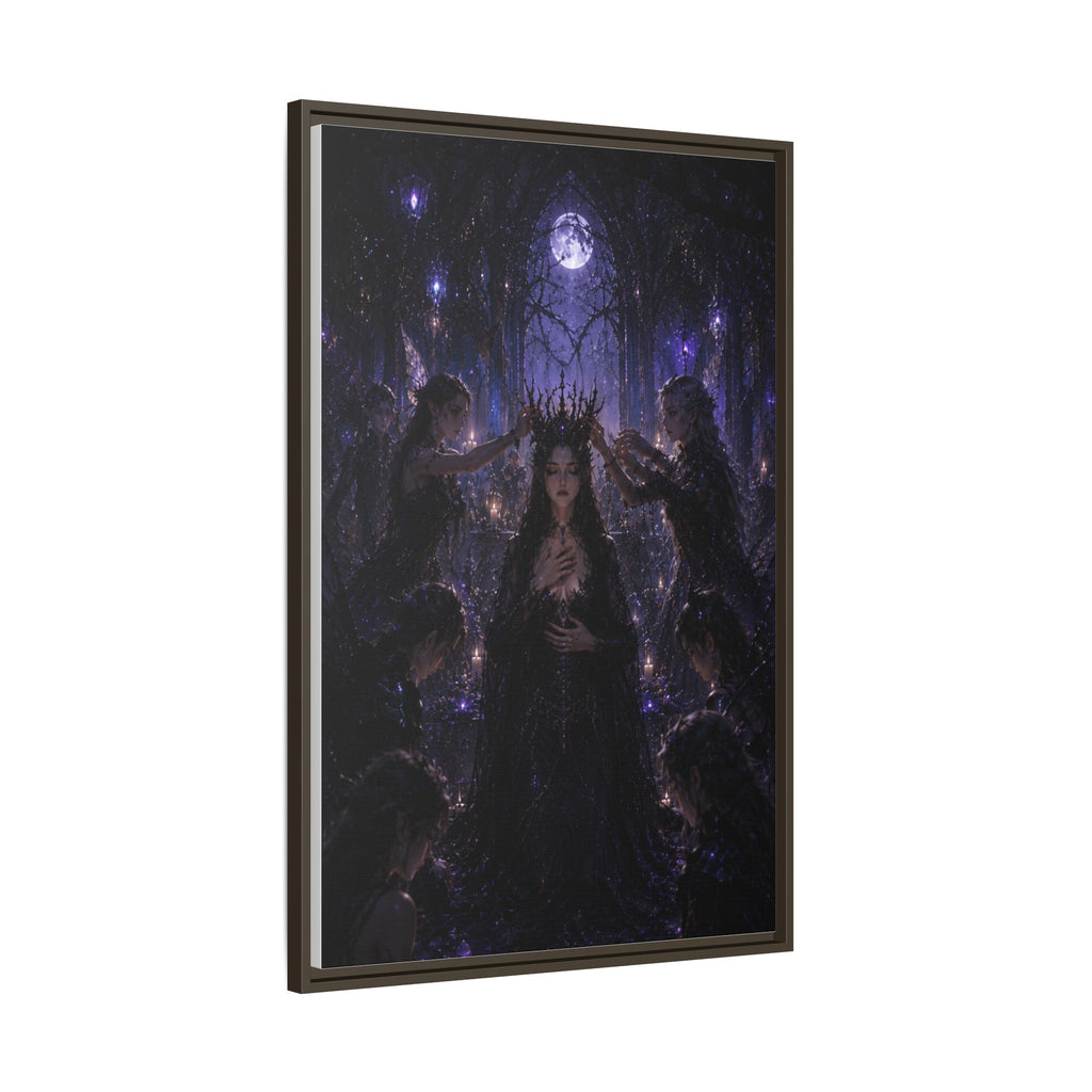 Gothic Moon Queen Framed Canvas Print