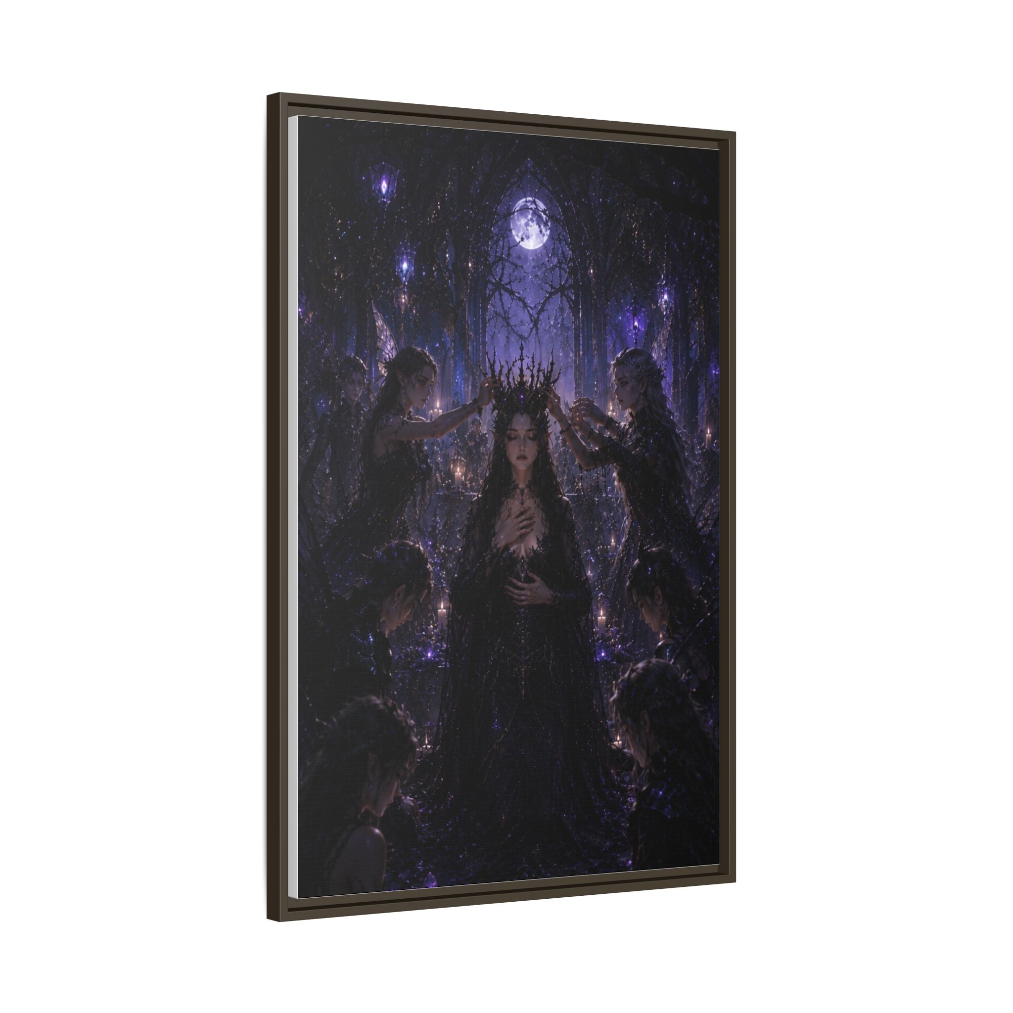 Gothic Moon Queen Framed Canvas Print