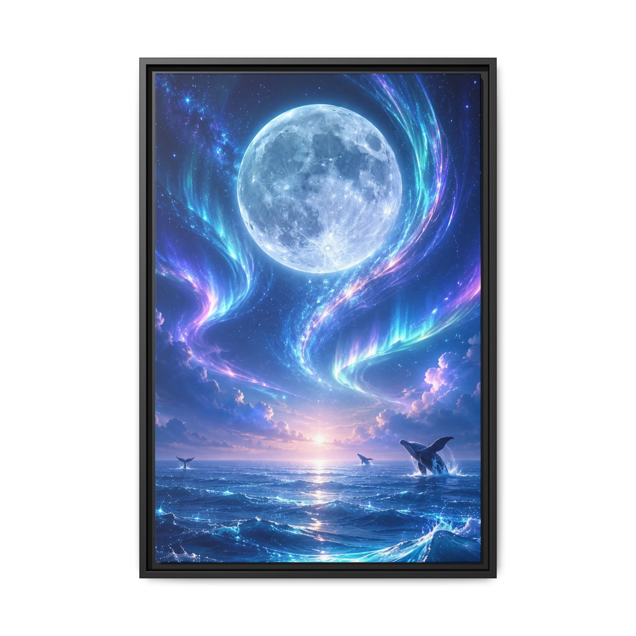 Fine Art Paper Print - Lunar Aurora Ocean Scene