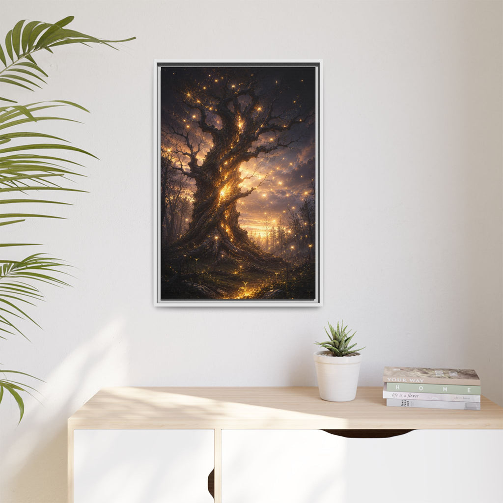 Enchanted Tree Matte Canvas Print — Framed Fantasy Wall Art