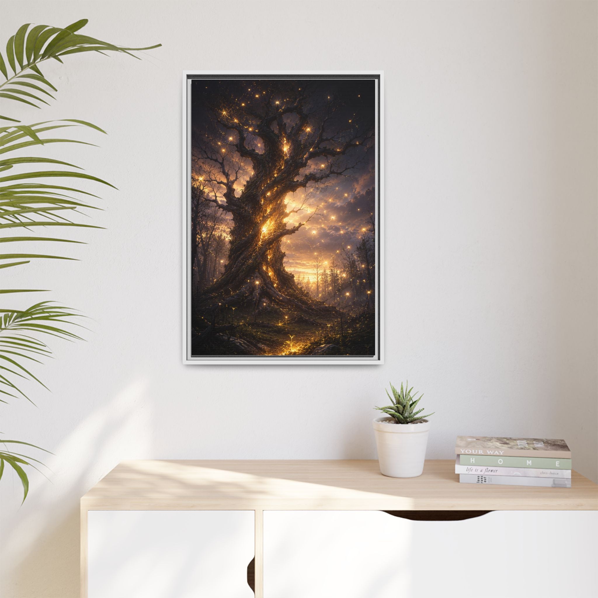 Enchanted Tree Matte Canvas Print — Framed Fantasy Wall Art